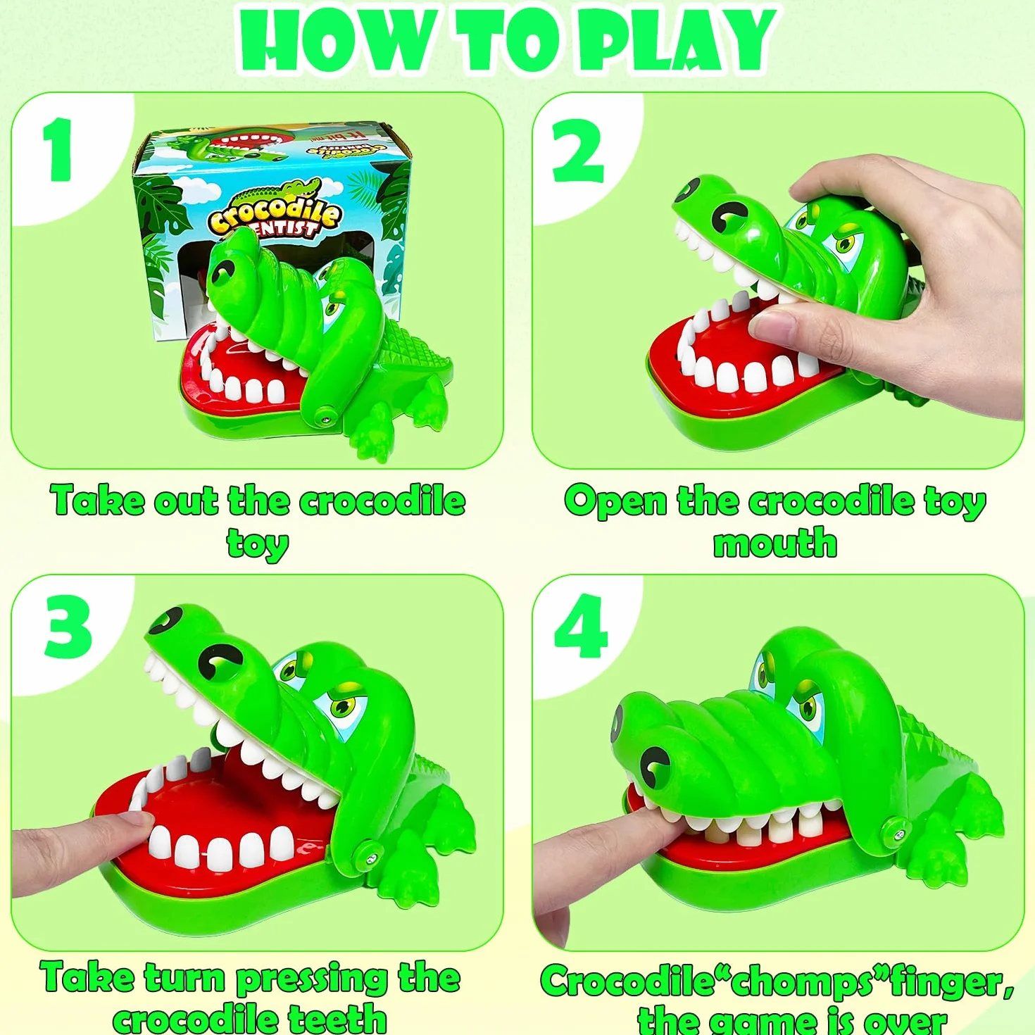 Piccoli Denti di Coccodrillo Giocattoli Gioco per Bambini, Coccodrillo Giocattolo, Coccodrillo Mordere Dito Dentista Giochi Divertenti Giocattoli, Gioco di Feste Regalo per Bambini Adulti