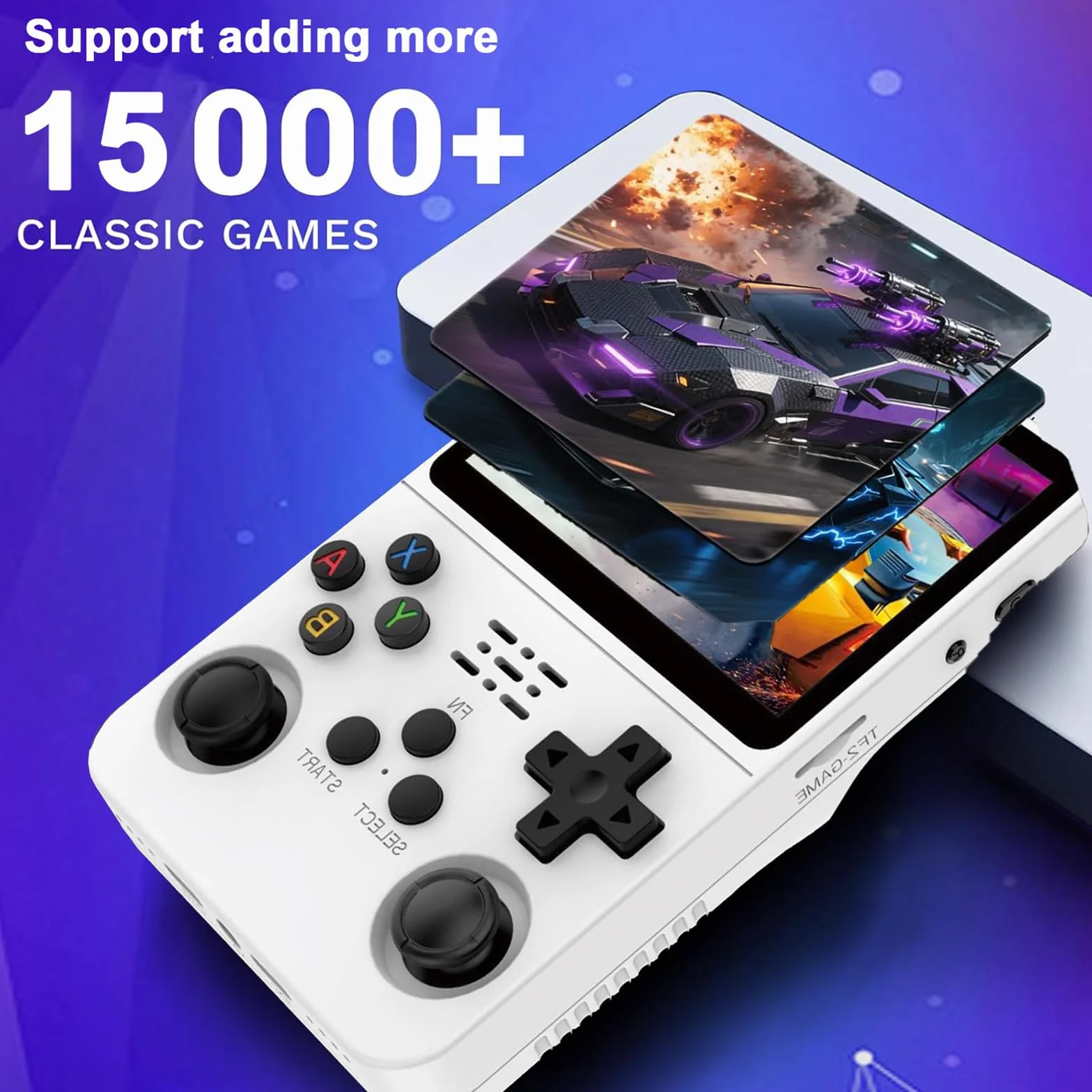 Drqzwp R36S Console Retro Game Portatile aggiornata, Funzione di Archiviazione Manuale, Pulsanti Ergonomici, Oltre 15.000 Giochi Classici Retrò Supporto per l'aggiunta di Altri Giochi (Nero/64G)