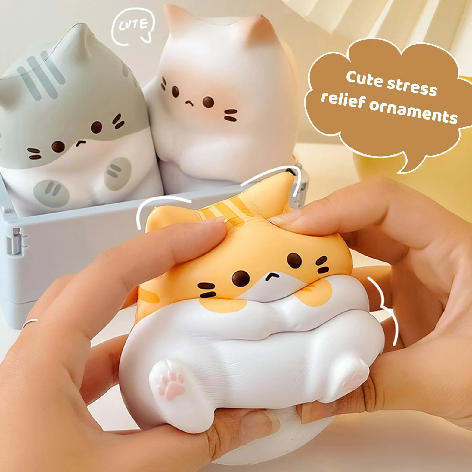 Mochi Squishy Giocattoli da Schiacciare Kawaii Squeeze Toys Antistress 3 Pezzi