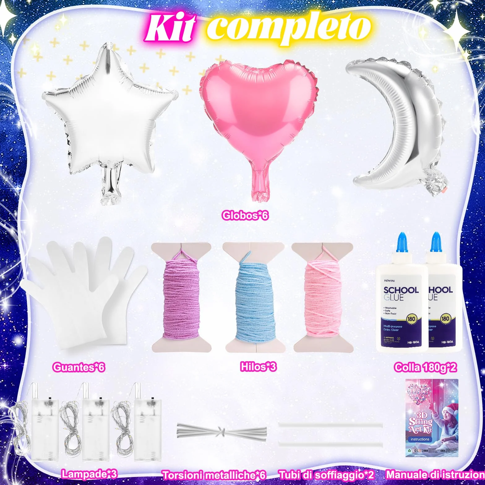 Hapikids Regalo Bambina 6 7 8 9 10 11 12 Anni, String Art Giochi Bambina 8-12 Anni Femmina Kit Fai da Te Regalo per Bambini 8-10 Anni String Art Regali di Compleanno per Bambini
