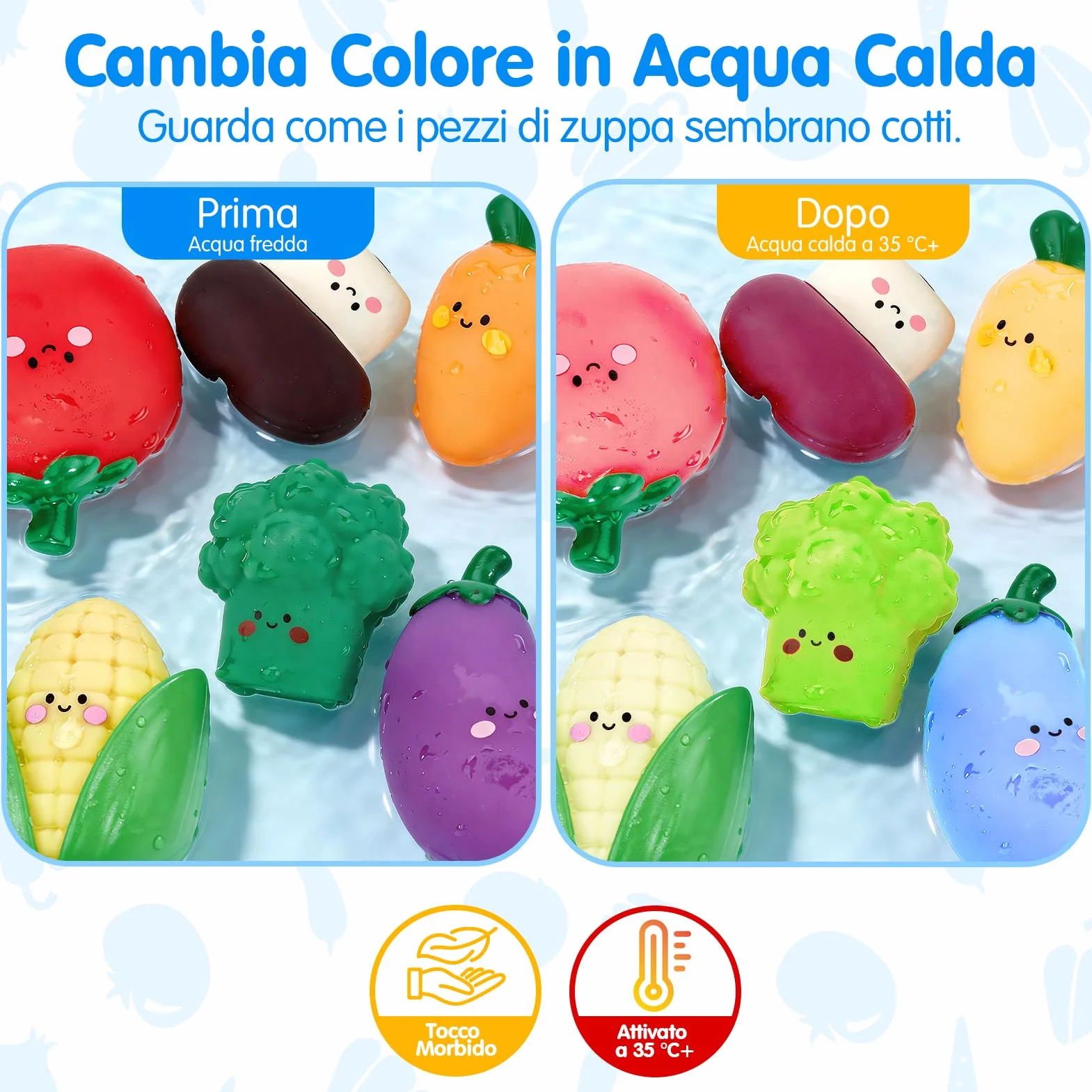 hahaland Giochi Bagnetto Neonato con Colori Mutevoli, 15 PCS Giochi Acqua Piscina Bambini in Silicone, Giocattolo Vasca da Bagno Bimbo Bimba 1 2 3 Anni