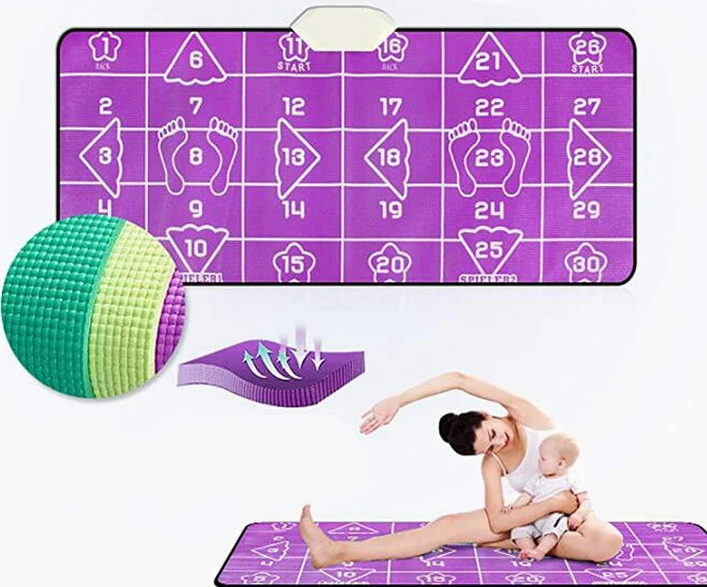 Yjtwt Dance Mat Doppi/Tappetino da Ballo Doppi Wireless,Tappetino da Gioco in Schiuma Insonorizzazione Tappeto Musicale Morbidi Per Adulti/Bambini TV HD Computer Uso Doppio