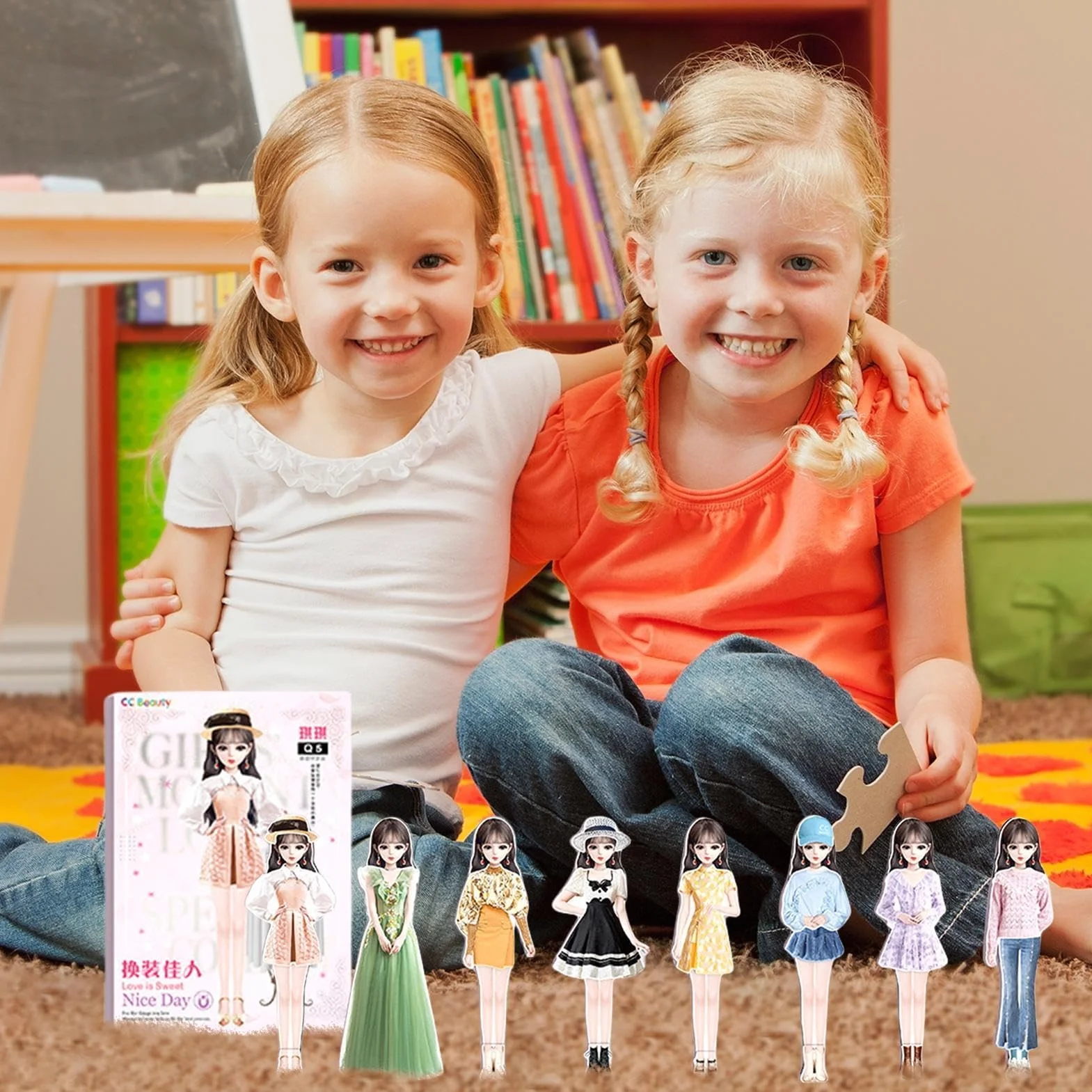 Set Da Vestire Magnetico - Kit Da Gioco Puzzle Per Bambole Di Carta, Giocattoli Da Vestire Per Bambini, Gioco Di Finzione Creativo Pezzi Durevoli | Giocattolo Educativo Puzzle Di Immaginazione Per Bam