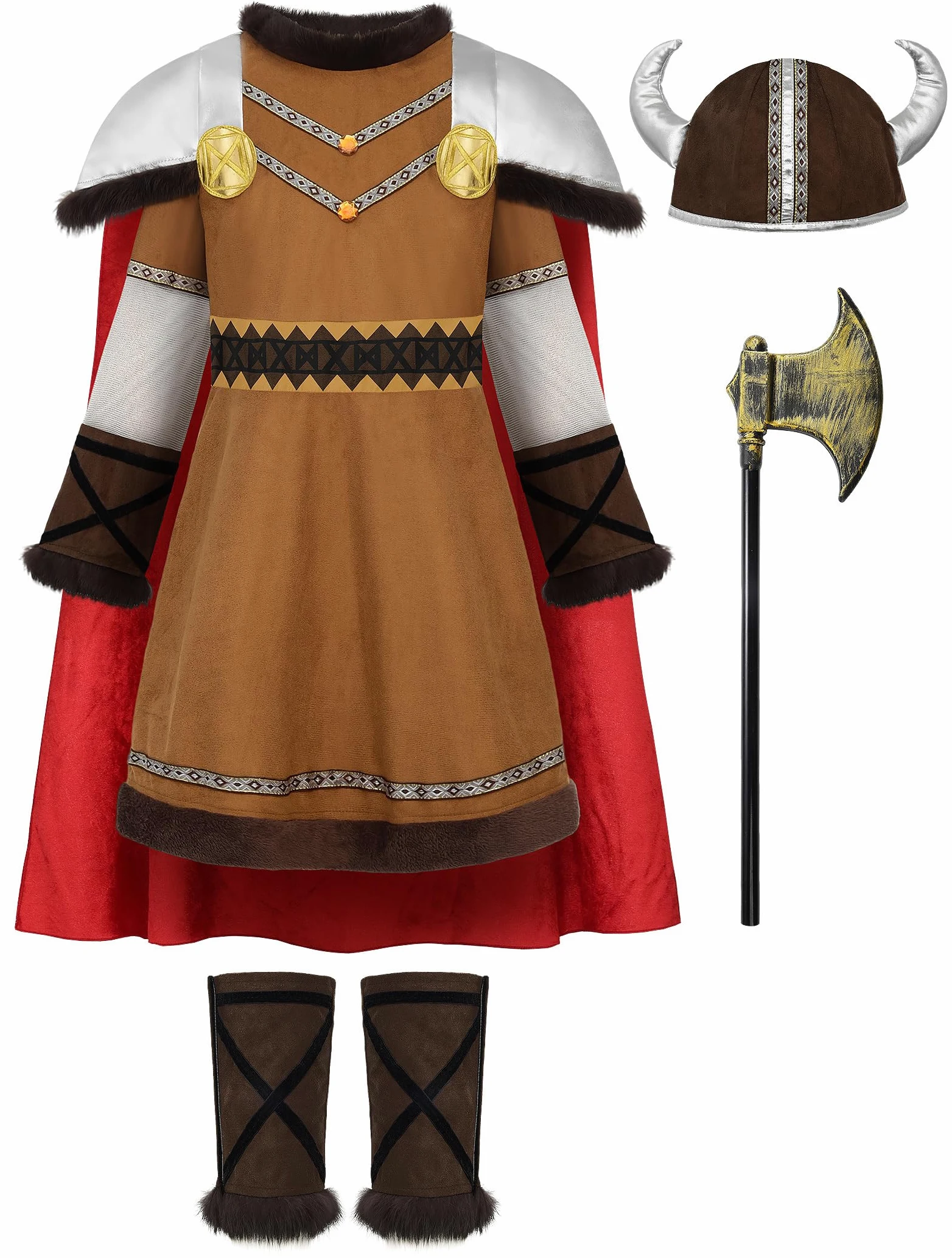 ReliBeauty Viking Costume da bambino vichingo