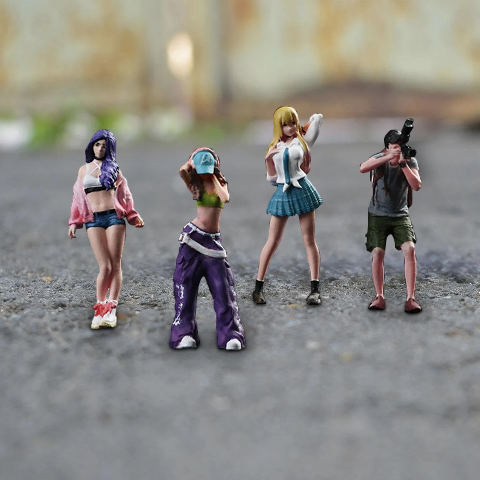 Set 4 Figurine Femminili Scala 1:64 Per Diorami | resina modellata, dettaglio fine, non cadere
