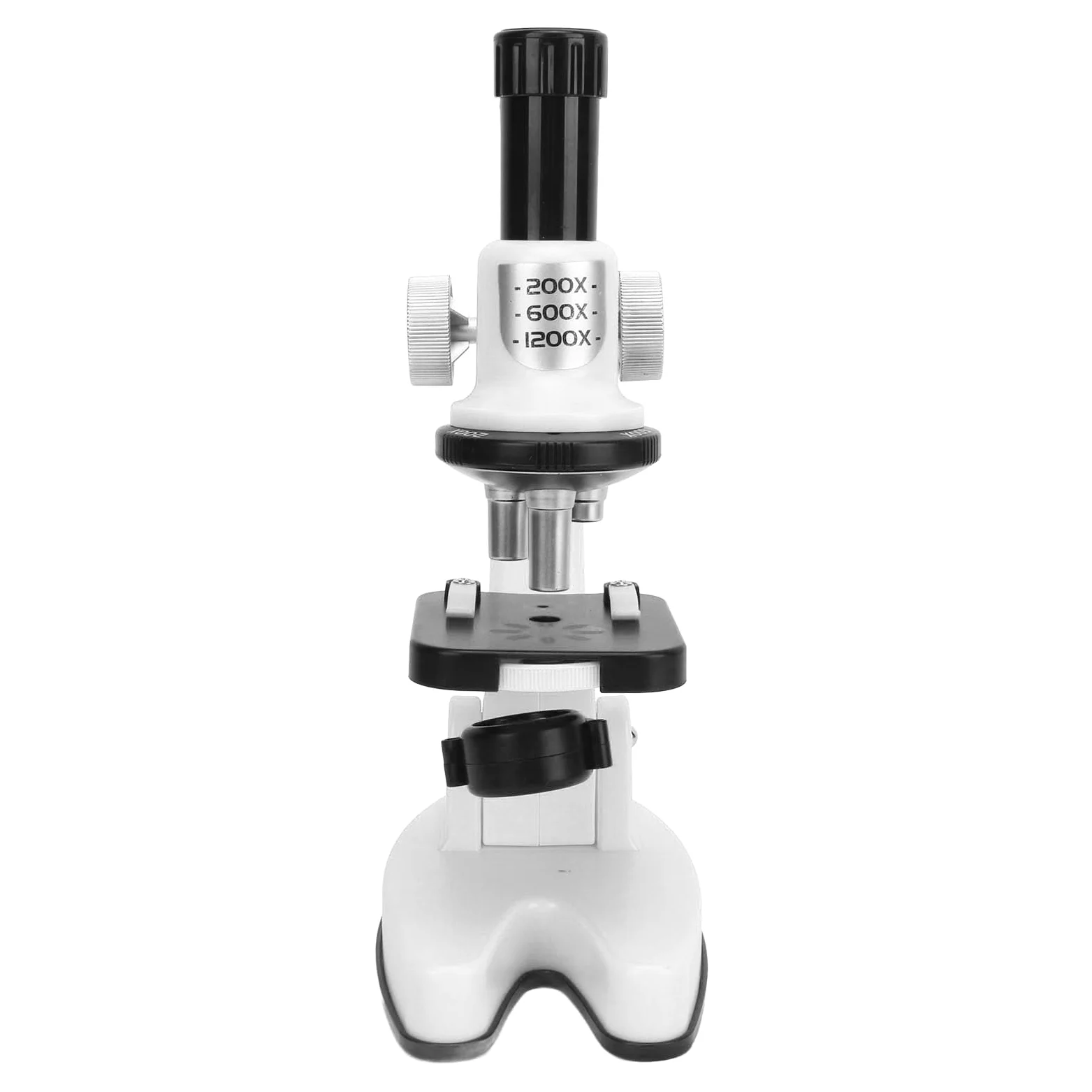 CHICIRIS Kit Microscopio per Bambini, Microscopio per Bambini 1200X con Lente in Vetro Ottico, Ingrandimento 200X 600X 1200X, Supporto per Telefono con Luce a LED Base Girevole per Studenti (WHITE)