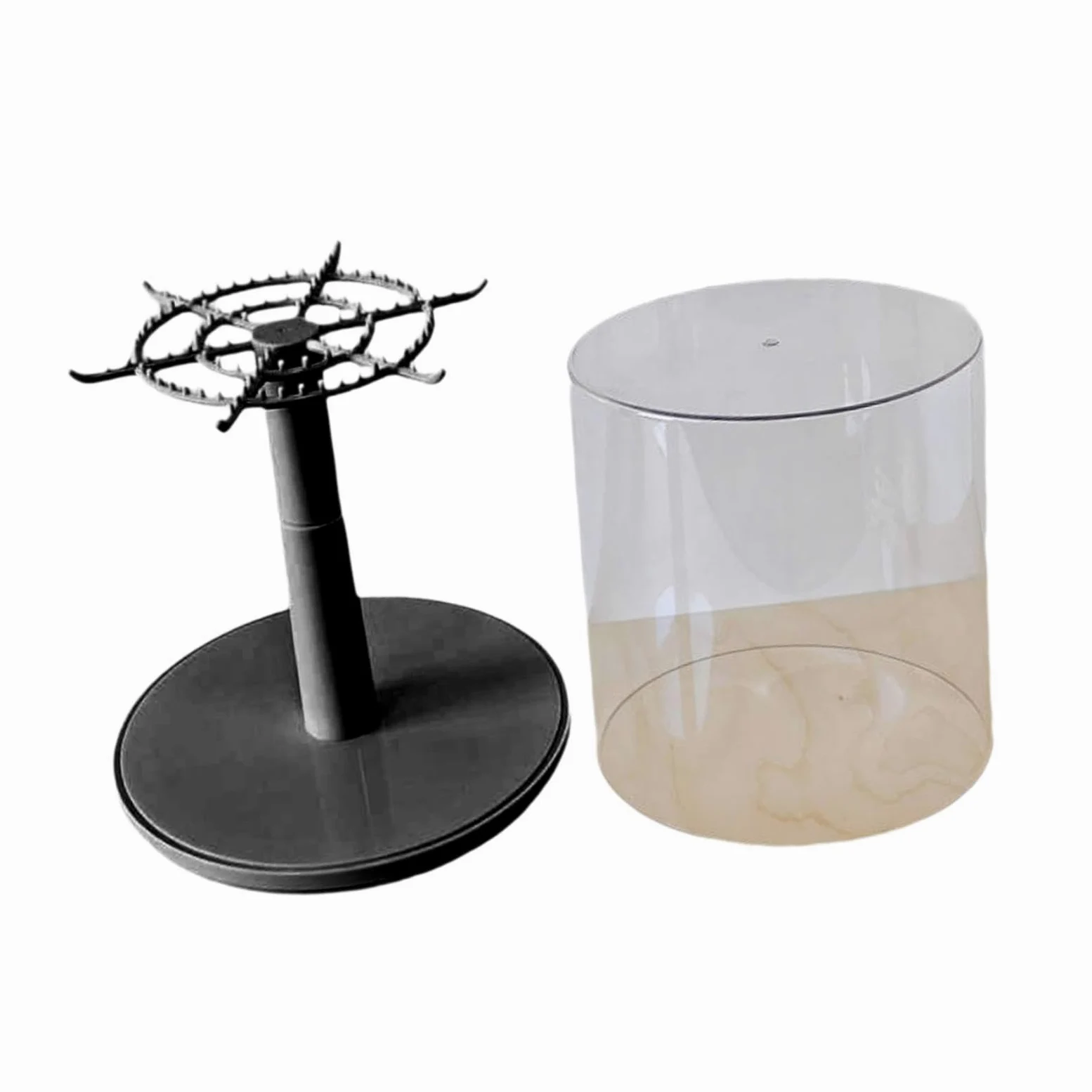 Espositore trasparente per bambole, supporto rotante per action figure, vetrina trasparente con protezione antipolvere, 26 x 23 cm