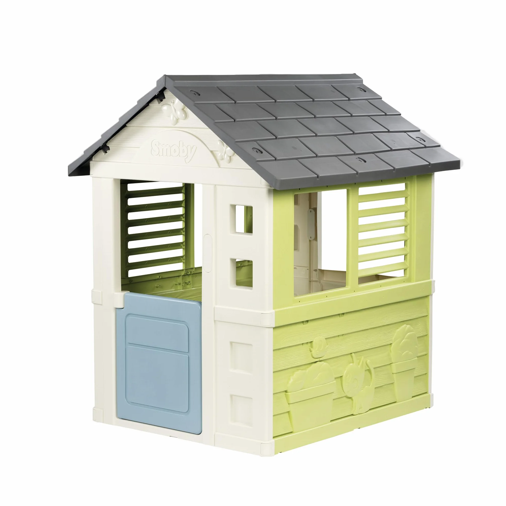 Smoby Life - Casa Bella - Design Moderno - Cancello, Finestre con Persiane - Materiale Riciclato - Dai 2 Anni - Prodotto in Francia