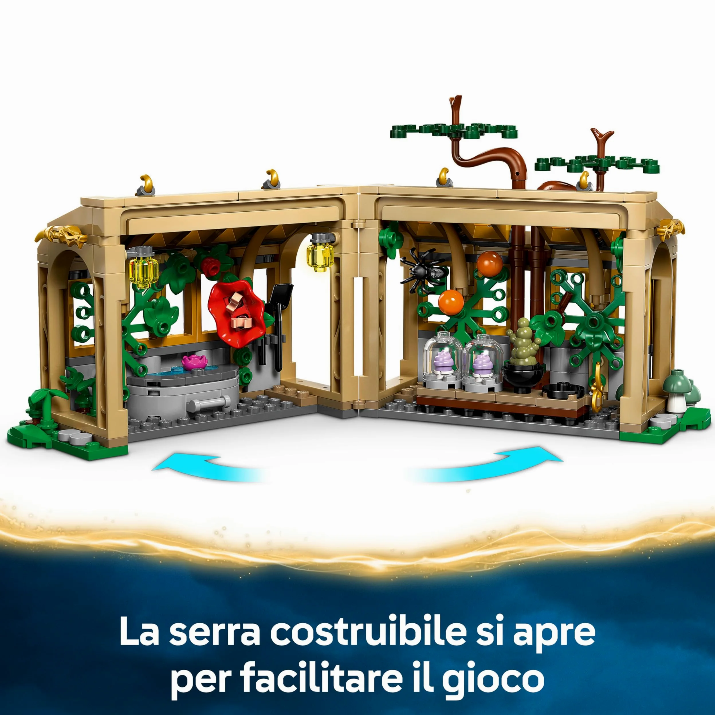 LEGO Harry Potter Castello di Hogwarts: Lezione di Erbologia con 3 Minifigure tra cui e Hermione Granger e Neville Paciock e 3 Piante Giocattolo di Mandragola - Regalo per Bambini da 8 Anni - 76445