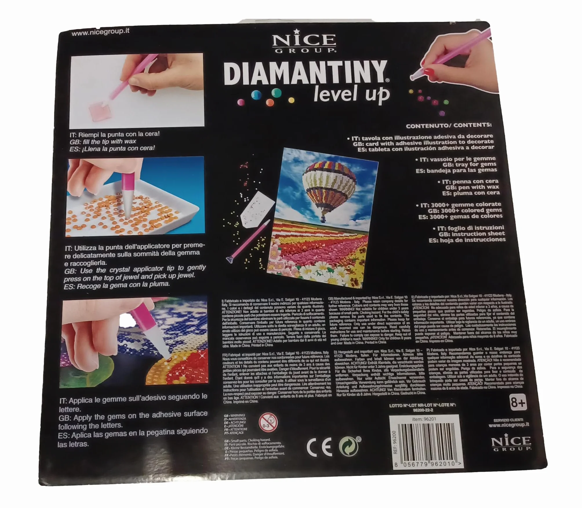 DIAMANTINY 96201 Level Up - Nice Group Creative Art, Diamond Painting Kit crea il mosaico, WILD, Leopardo, Multicolor