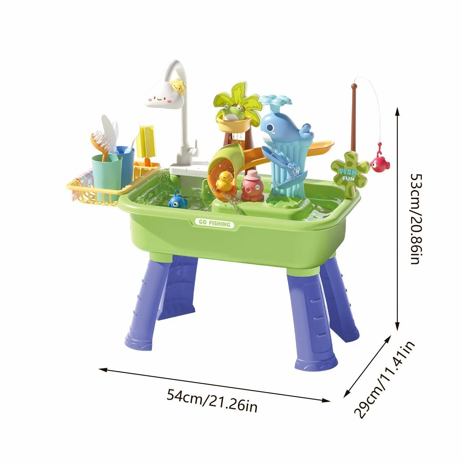 Tavolo Acquatico da Esterno di Pesca Estivo | Giochi Lavello Cucina Per Maschi Femmine Prescolari Patio Spiaggia Campeggio Casa Bagno Sala Giochi Vacanze Compleanno