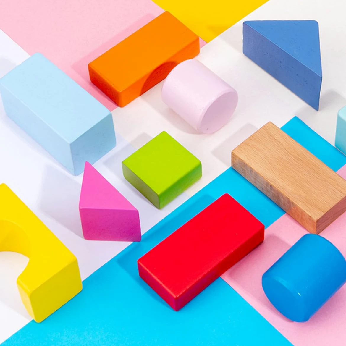 VICASKY Giocattolo Educativo per Bambini 100 Pezzi Blocchi in Plastica Forme Geometriche Colorate per Gioco e Apprendimento Sicuro e Stimolante