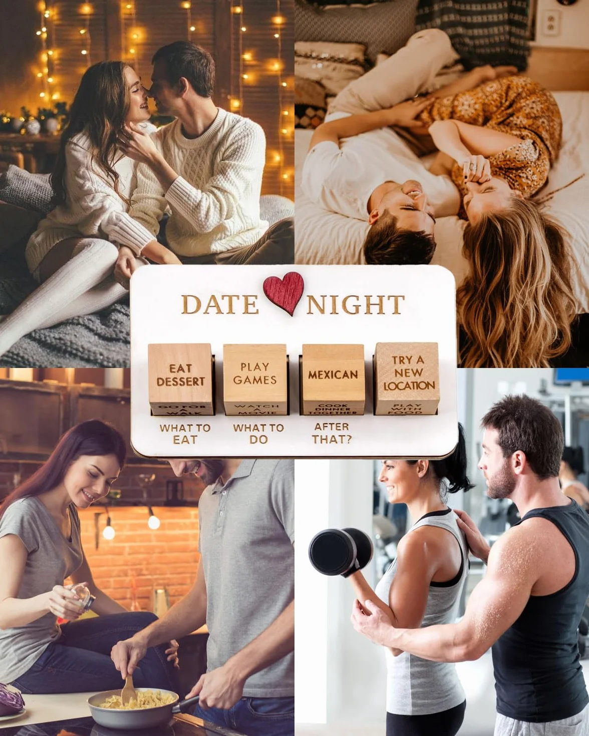 4 PCS Dadi per Appuntamenti notturni per Coppie, Dadi per Appuntamenti notturni di San Valentino, Idee Divertenti per Appuntamenti notturni, Set di Giochi per Coppie, Divertente Regalo di San