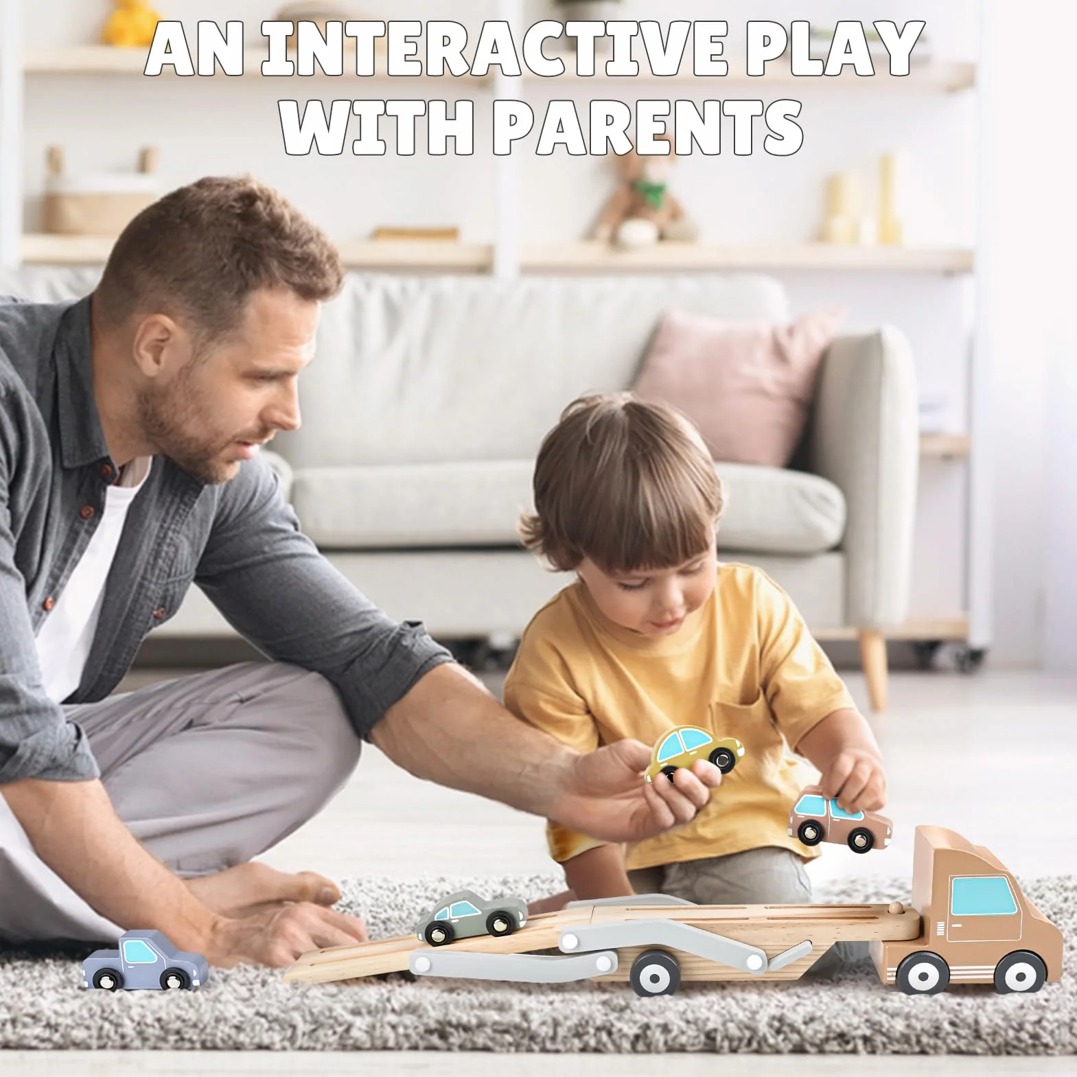 Giochi Bambini 1 Anno Macchinine Giochi Legno Bambini con 4 Mini Auto Macchinine Montessori Regali 1 2 3 Anno