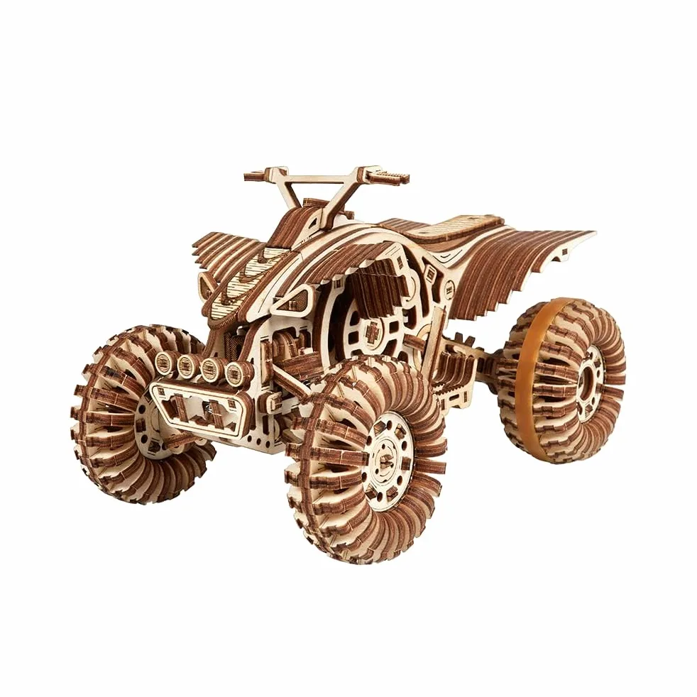 Wood Trick Raptor Quad Bike Puzzle 3D di Legno per Adulti da Costruire | [339 Pezzi] Rotola Fino a 9,1 m - Kit di Montaggio Meccanico in Legno DIY per Adulti