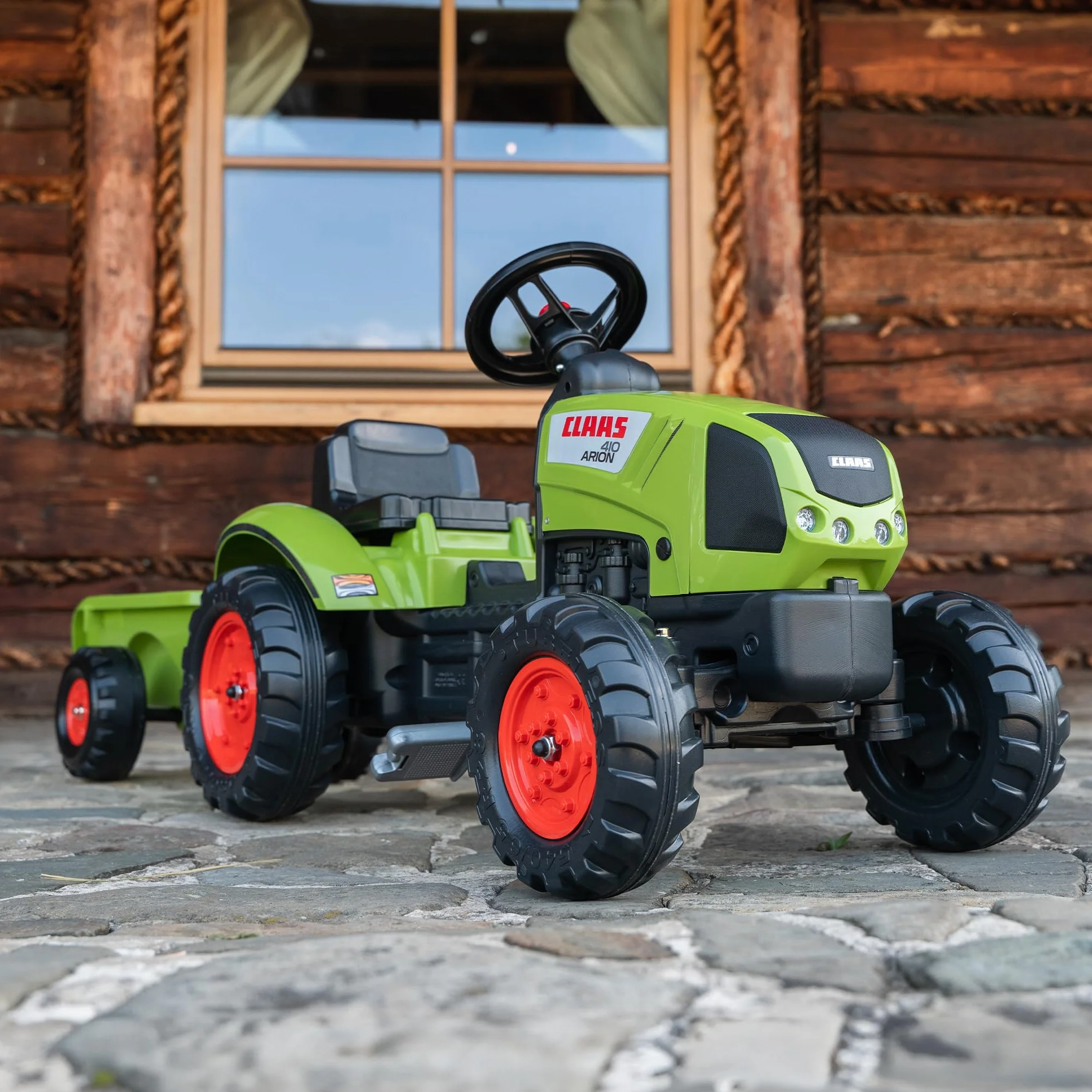 Falk Trattore a Pedali Claas 2040A con Rimorchio da 2 Anni Made in France