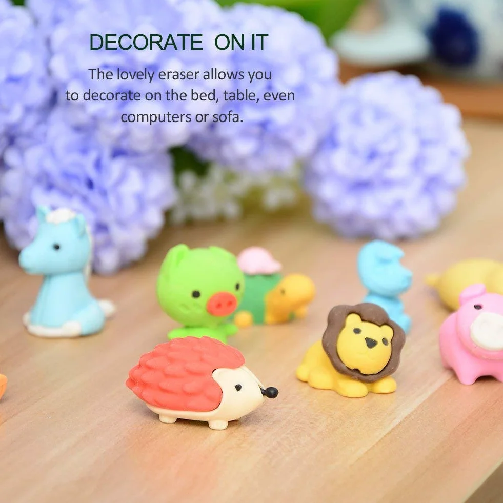 Set da 30 pezzi, collezione di adorabili gomme per matita a forma di animali dello zoo, regalo per bambini e per San Valentino