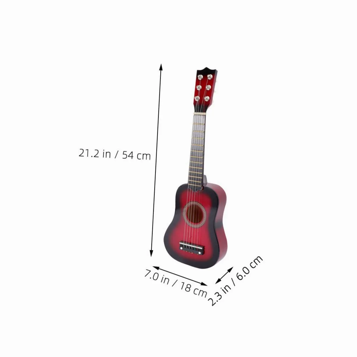 Chitarra per Bambini 21 Pollici a 6 Corde in Legno | Gioco Educativo per Apprendimento Musicale Precoce, Festa Scuola Decor, Kit Chitarra Acustica Rossa