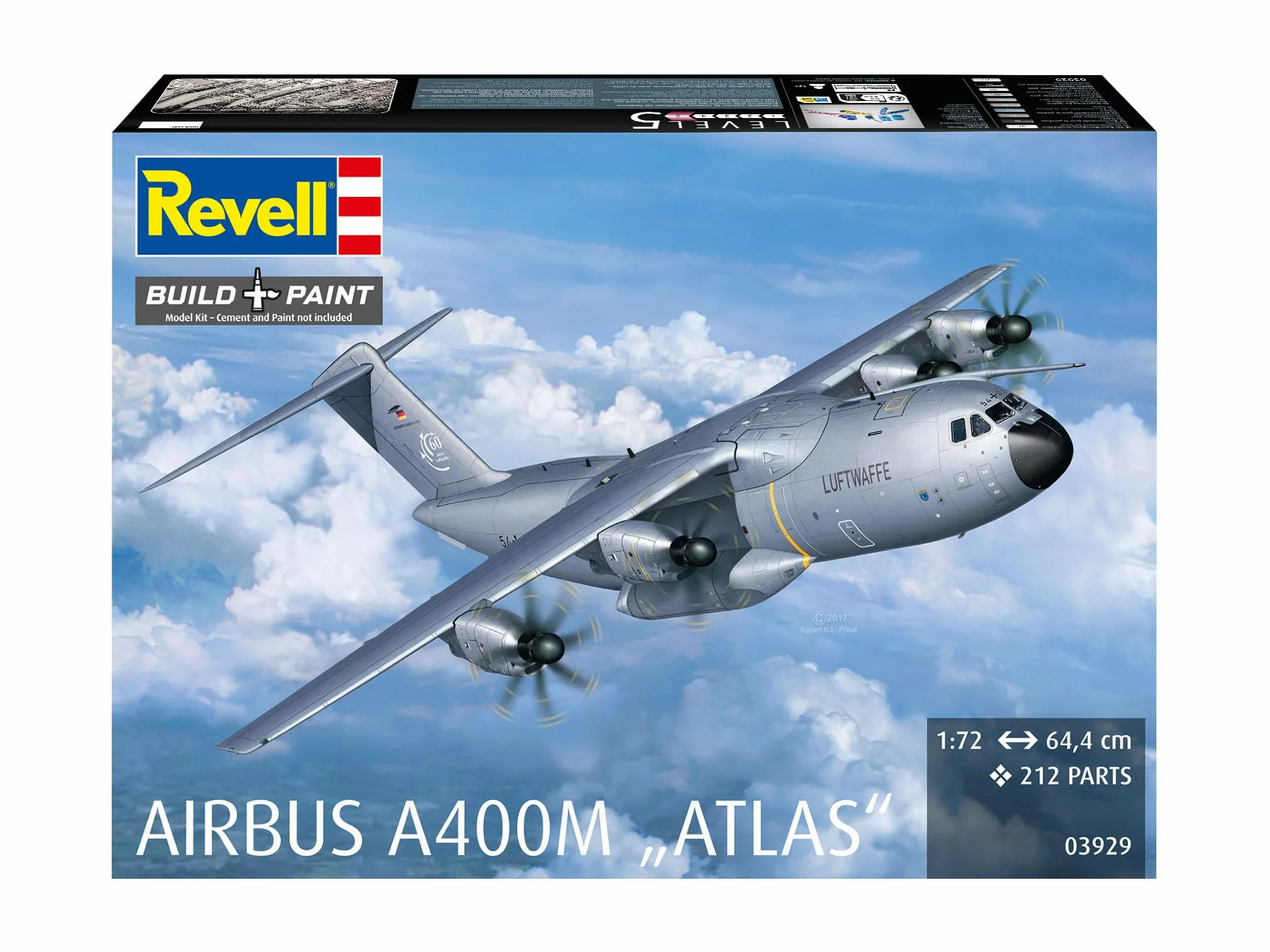 Revell 03929 Airbus A400M ATLAS scala 1:72 non costruito/non verniciato Kit modello in plastica