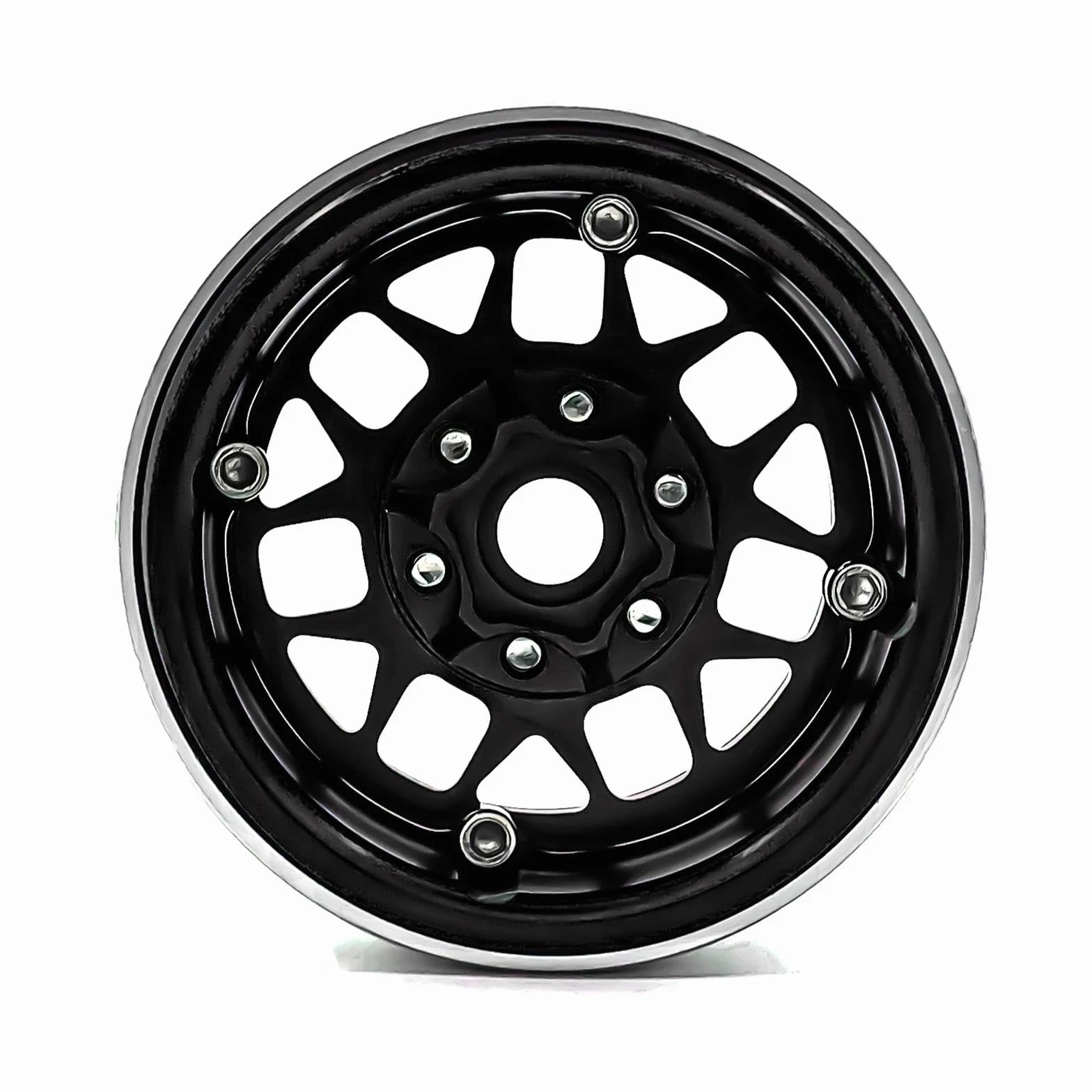 RC Car Pneumatico Ruota Compatibile con Traxxas per TRX-4 TRX4 D90 D110 TF2 per Axial SCX10 90046 4 Pezzi Cerchione in Metallo Beadlock 1.9 per 1/10 RC Rock Crawler