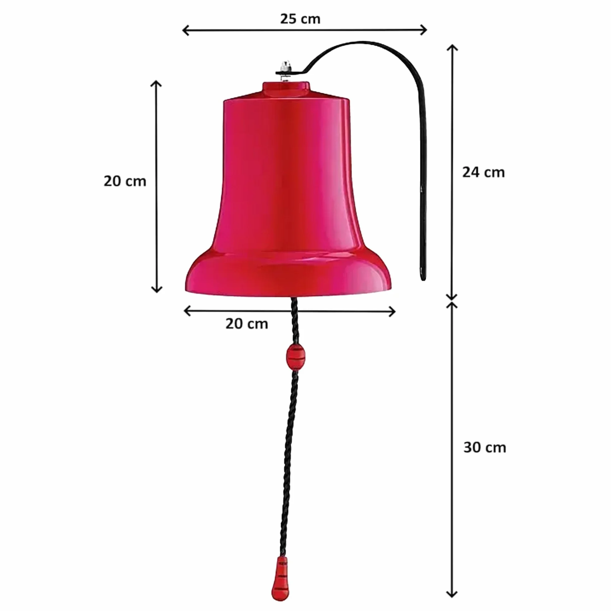 h2i Campana da gioco per casetta e torre da gioco | Campana in plastica resistente alle intemperie | Rosso