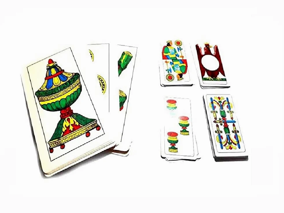 2 MAZZI, 1 MAZZO CARTE PIACENTINE GIGANTI 18,5X10 CM E 1 MAZZO CLASSICO 9,5X5 CM SCOPA BRISCOLA SCOPONE SCIENTIFICO