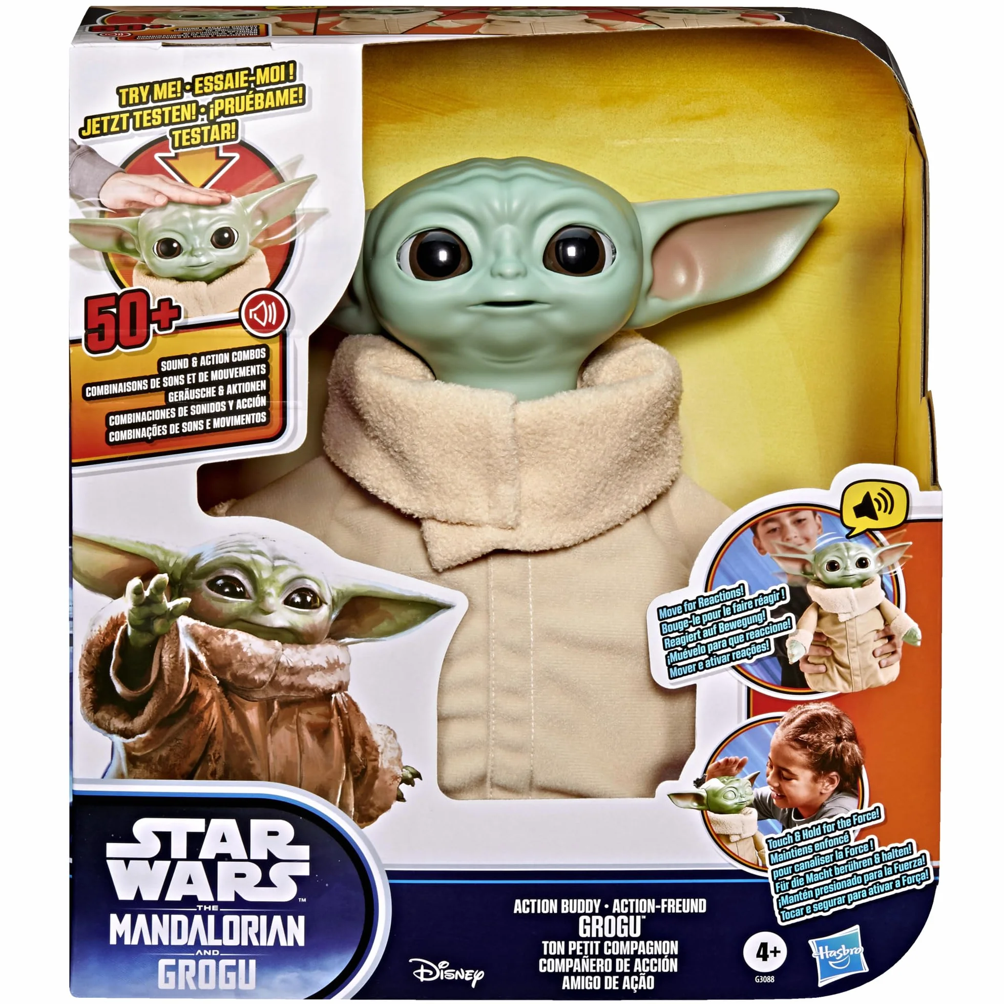 Star Wars Hasbro, action figure da 25 cm di Grogu Coccolavventura, giocattolo animatronico, peluche interattivo, giocattoli ispirati The Mandalorian and Grogu, dai 4 anni in su