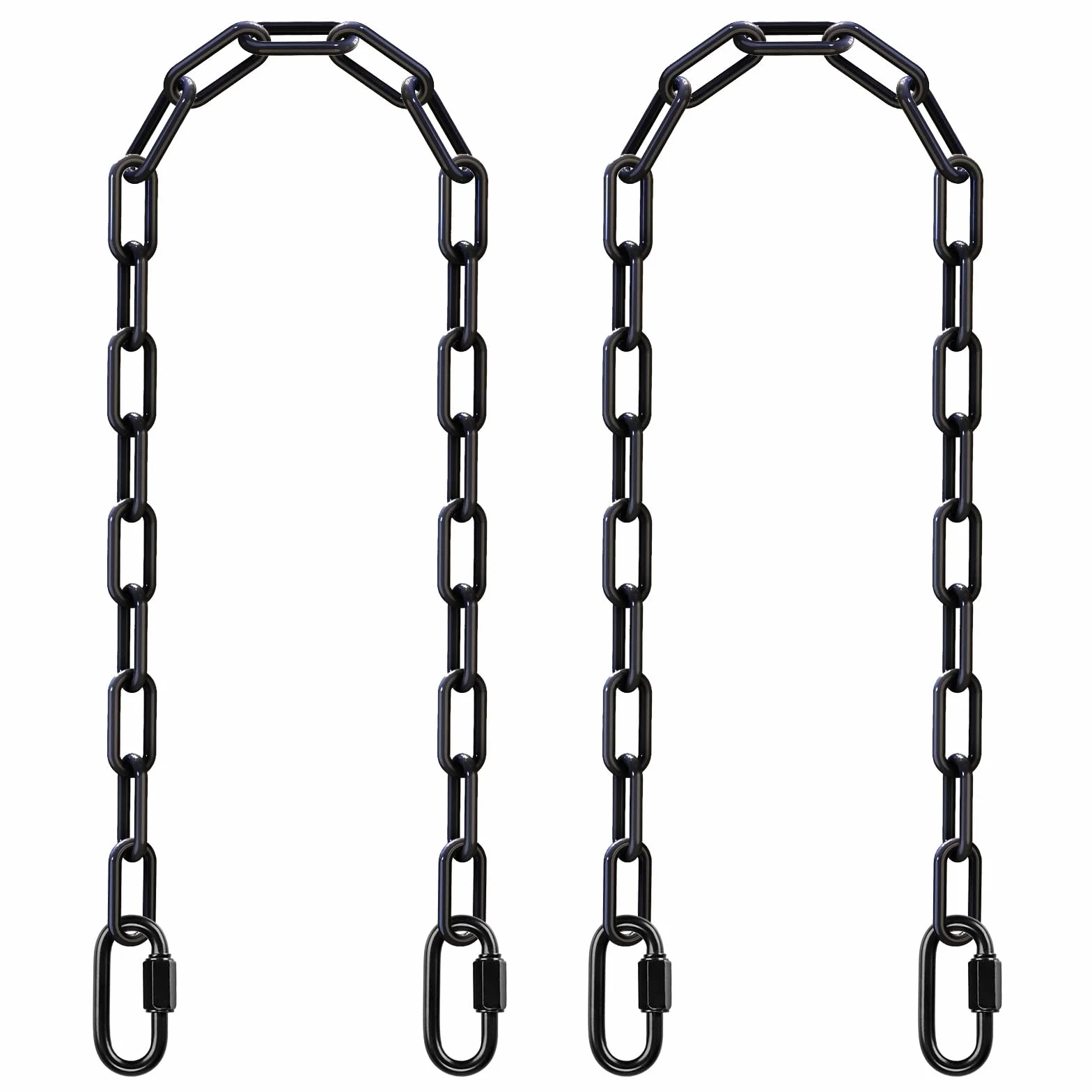 SELEWARE Confezione da 2 Catene sospese da 152 cm con 4 moschettoni, capacità 453,6 kg, Catene rivestite in plastica, Kit Hardware per Altalena, Sedia sospesa, Sacchi da Boxe, Palestra Interna ed