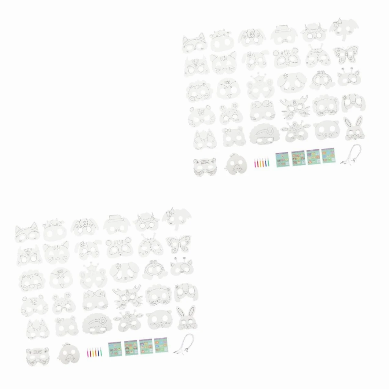 ibasenice 2sets Maschere Per Animali Per Maschere Bianche Da Colorare Per Feste e Halloween Per Attività Creative e Gioco Di Ruolo
