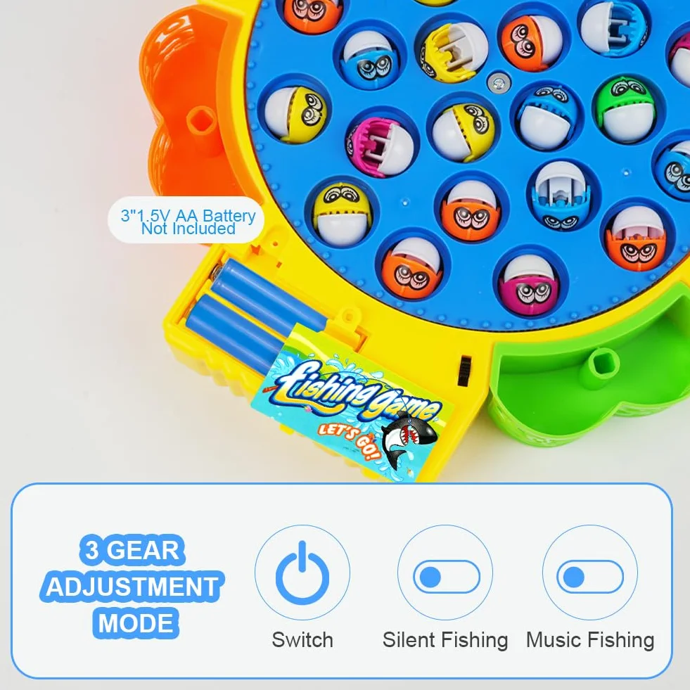 Vicloon Gioco Pesca Bambini con 24 Pesci e 5 Canne da Pesca, Giochi Educativi 3-5 Anni