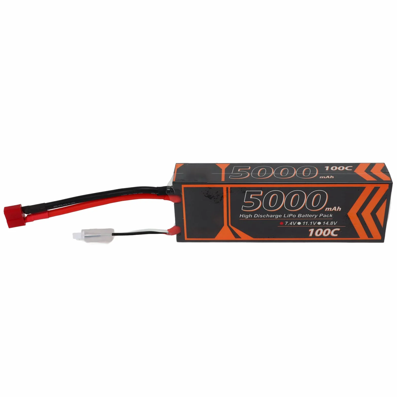Alomejor Batteria Lipo RC 7.4V 5000mAh 2S 100C, Batteria Lipo Rigida con Spina Rossa a Forma di T per Quadricottero RC Modello FPV Racing