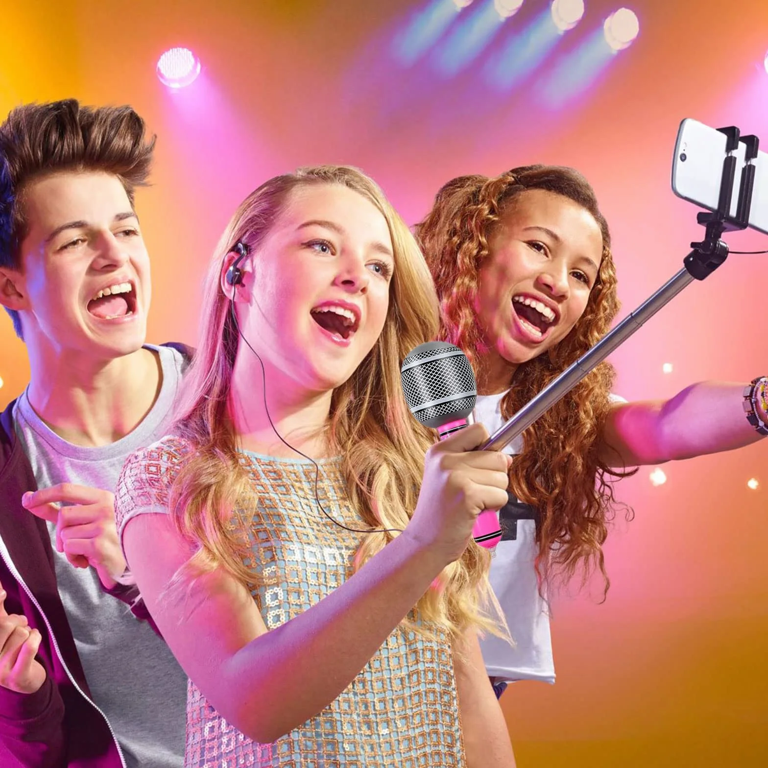VIKSAUN 10 Pezzi Gonfiabili Rock Star Giocattolo Set 5 Chitarre 5 Microfoni Decorazione Feste Rock and Roll