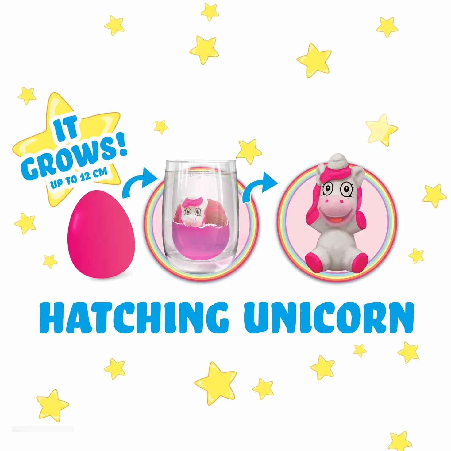 CRAZE MEGA EGG UNICORN, Confezione da 3 UnicornI che si schiudono in acqua, uova Unicorno che cresce nell acqua diversi modelli, giochi bambini uovo da cova, uovo di Pasqua unicorno.