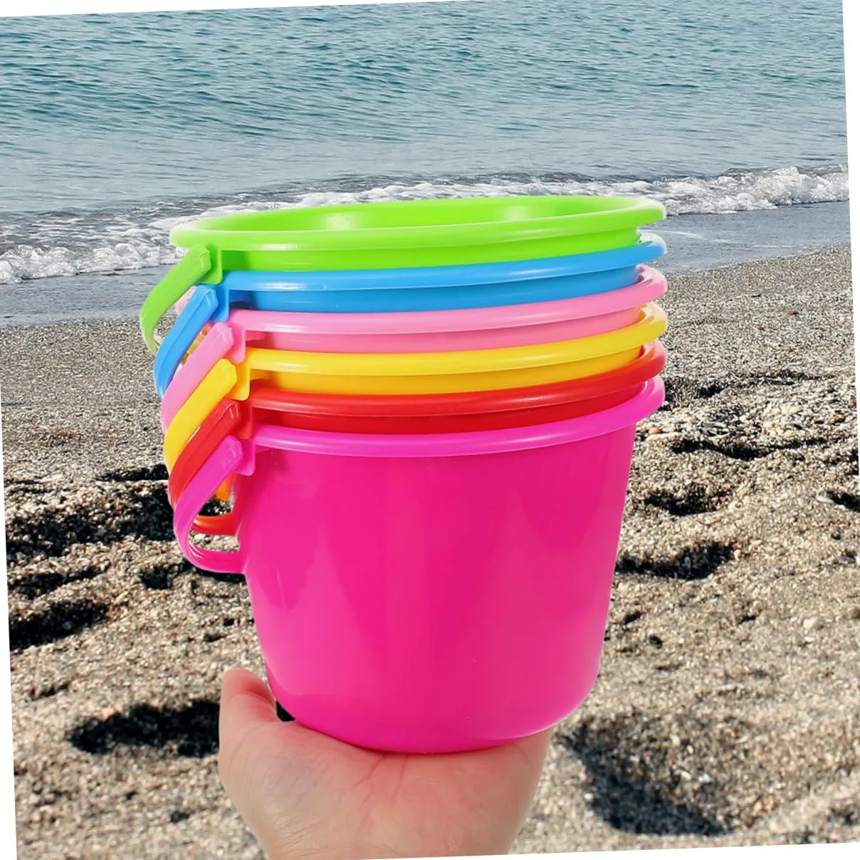 Secchielli per Mare 12pezzi Abs per Vacanze Estive Ragazzo Ragazza | Giocattoli per Spiaggia, Uso All'aperto e Giardino, Design Versatile, Apprendimento Sicuro, 12 Pezzi