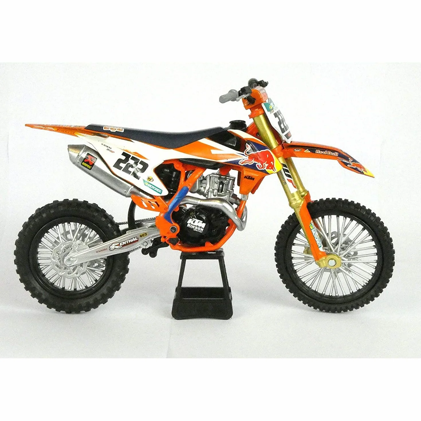 MODELLINO IN SCALA COMPATIBILE CON RED BULL KTM 450 SX-F N.222 TONY CAIROLI 1:6 NEW RAY NY49673