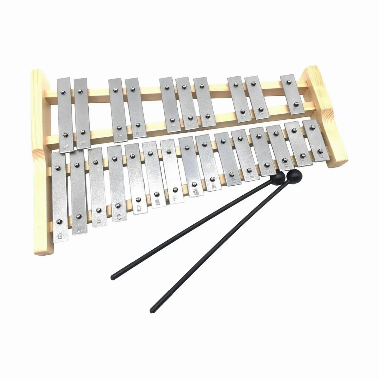 25 Key Glockenspiel Professional Compact Xylophone | Strumento musicale portatile con struttura in legno