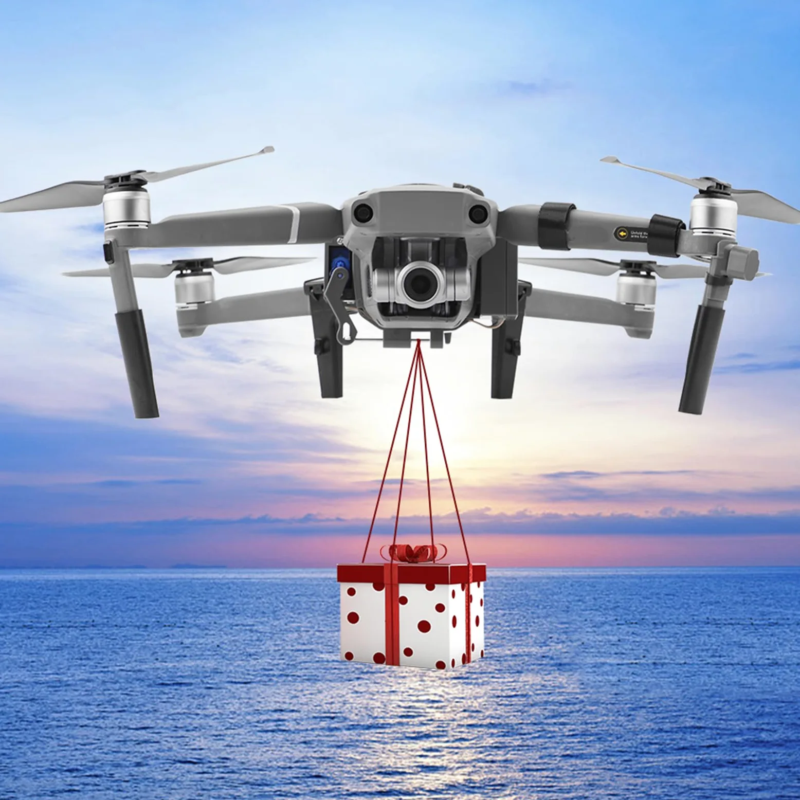 Sistema di lancio aereo LICHIFIT per droni con atterraggi per DJI Mavic 2 Pro/Zoom Lanciatore fotosensibile Trasporto Consegna Rilascio Carico Dispositivo di lancio aereo Gambe estese