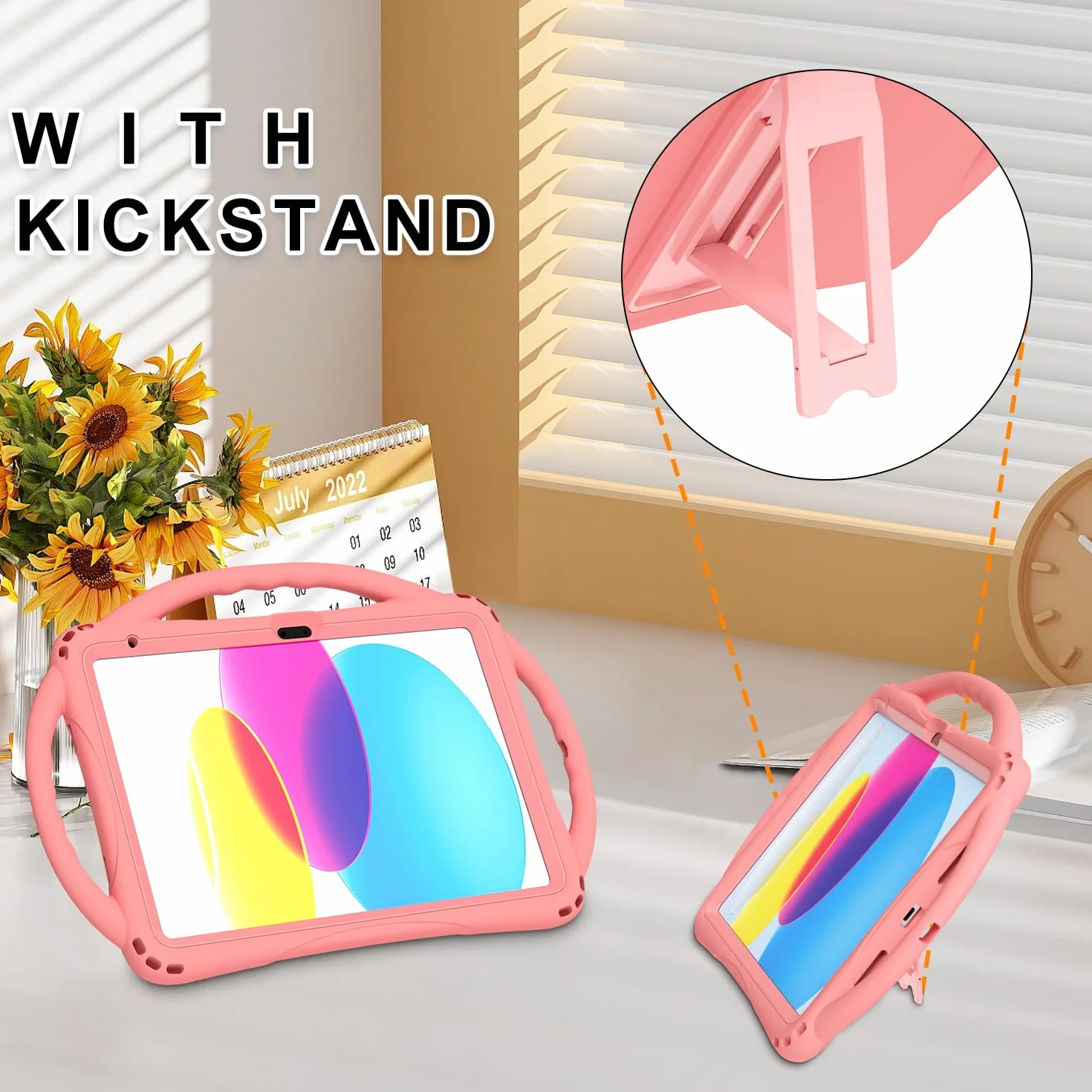 TOPESCT Custodia per bambini per iPad A16 di 11a/10a generazione (2025/2022) 11"/11", realizzata in silicone adatto ai bambini, con protezione schermo integrata, custodia antiurto con supporto per