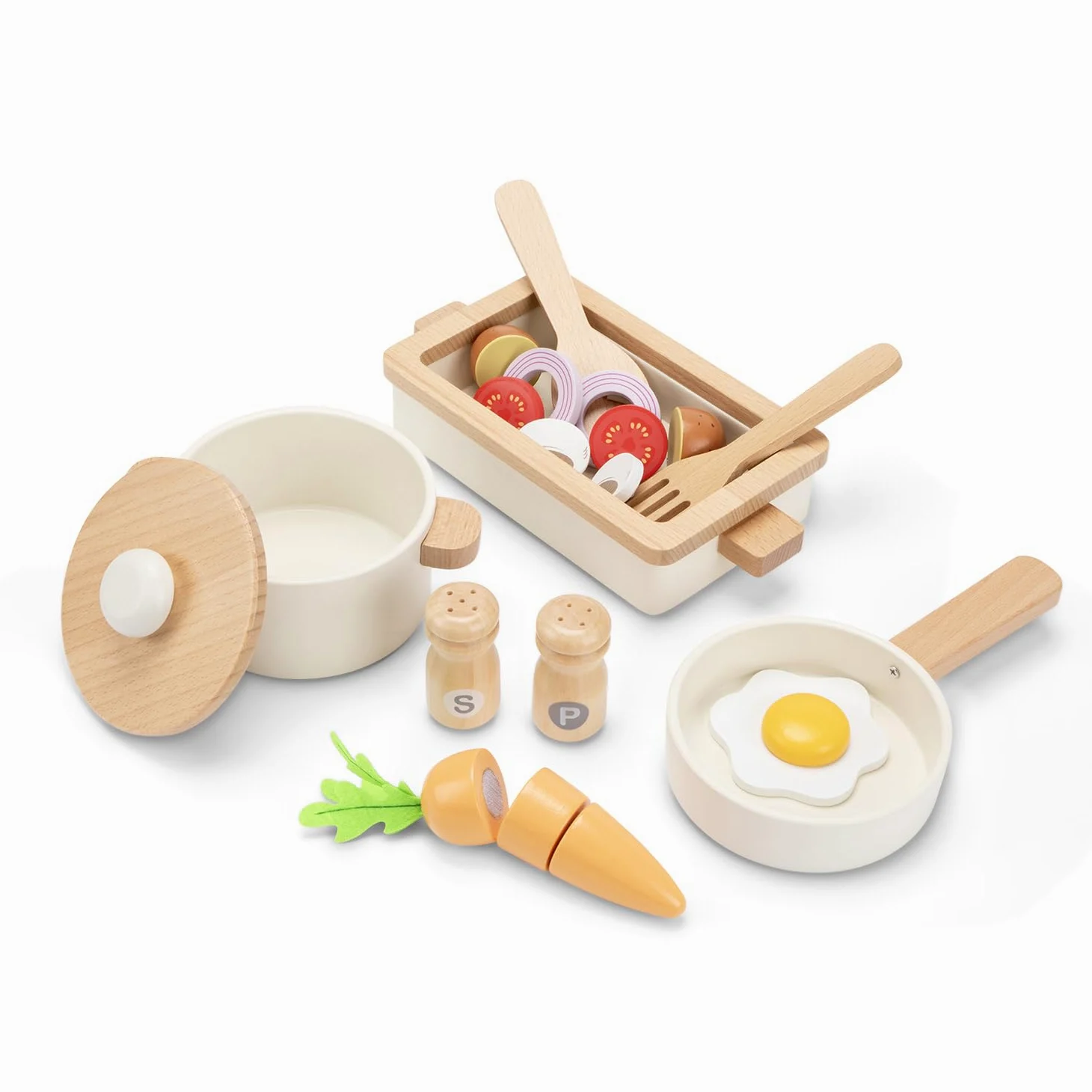 Woet® Forno per il Pane Giocattolo in Legno per Bambini – Set Colazione di Imitazione con Pane, Accessori e Tagliere – Giocattolo di Imitazione – A Partire da 3 Anni – Regalo per Bambini e Bambine