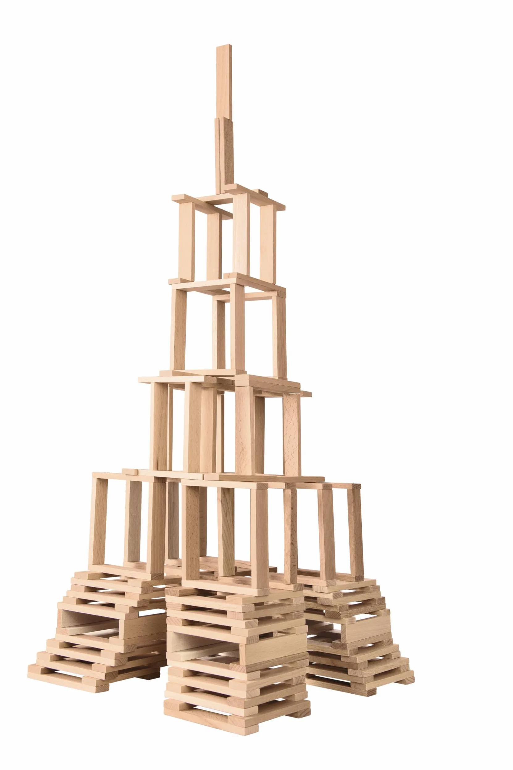 Eichhorn- Holzbaukasten Pietre Costruire, con Modelli, in Legno di faggio Certificato FSC 100%, 200 Pezzi, per Bambini dai 2 Anni in su, Colore Naturale, Small, 100001612