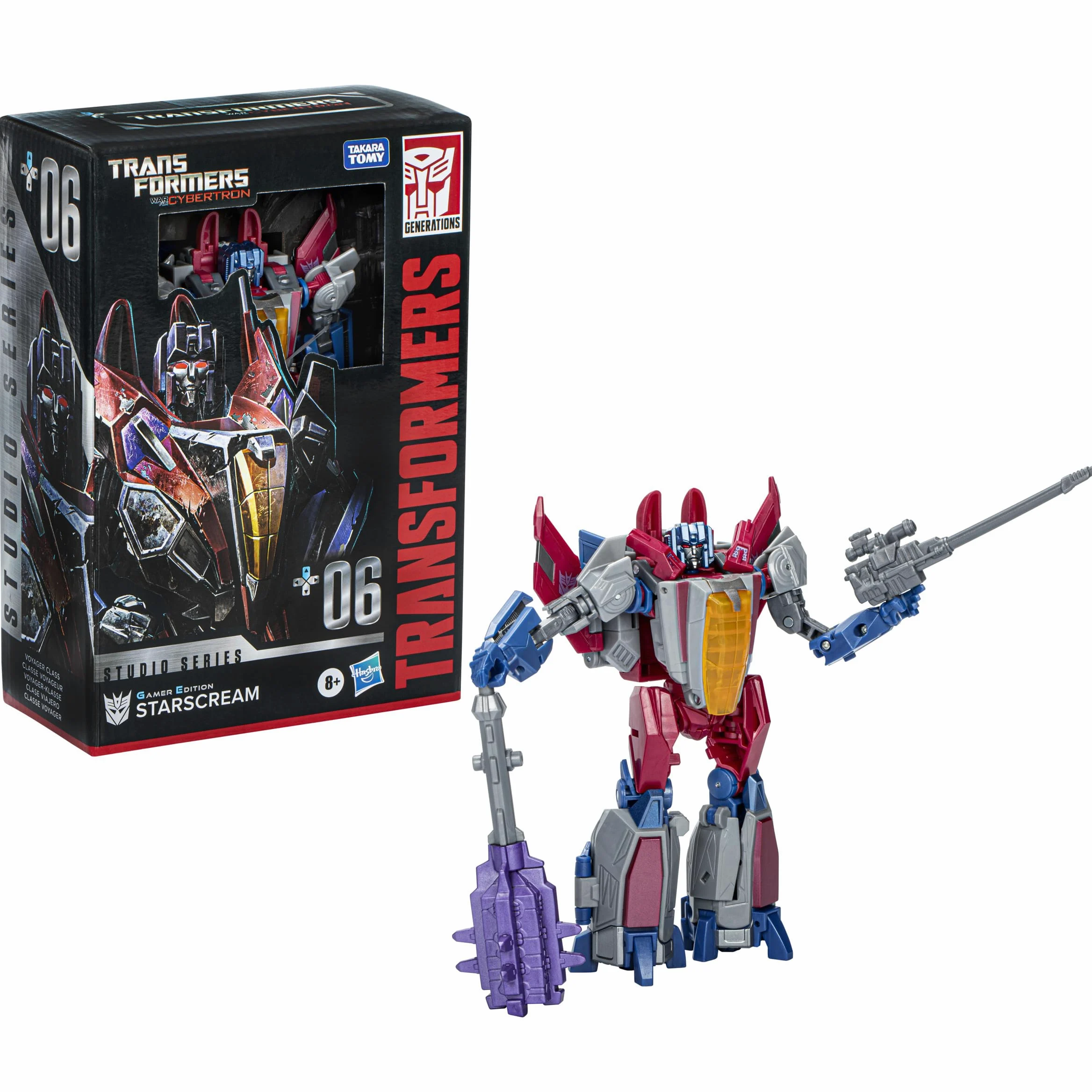 Hasbro Transformers Studio Series Voyager, Action Figure Convertibile di Starscream Gamer Edition 06 da 16,5 cm, Ispirata al Videogioco Transformers: War for Cybertron, dagli 8 Anni in su