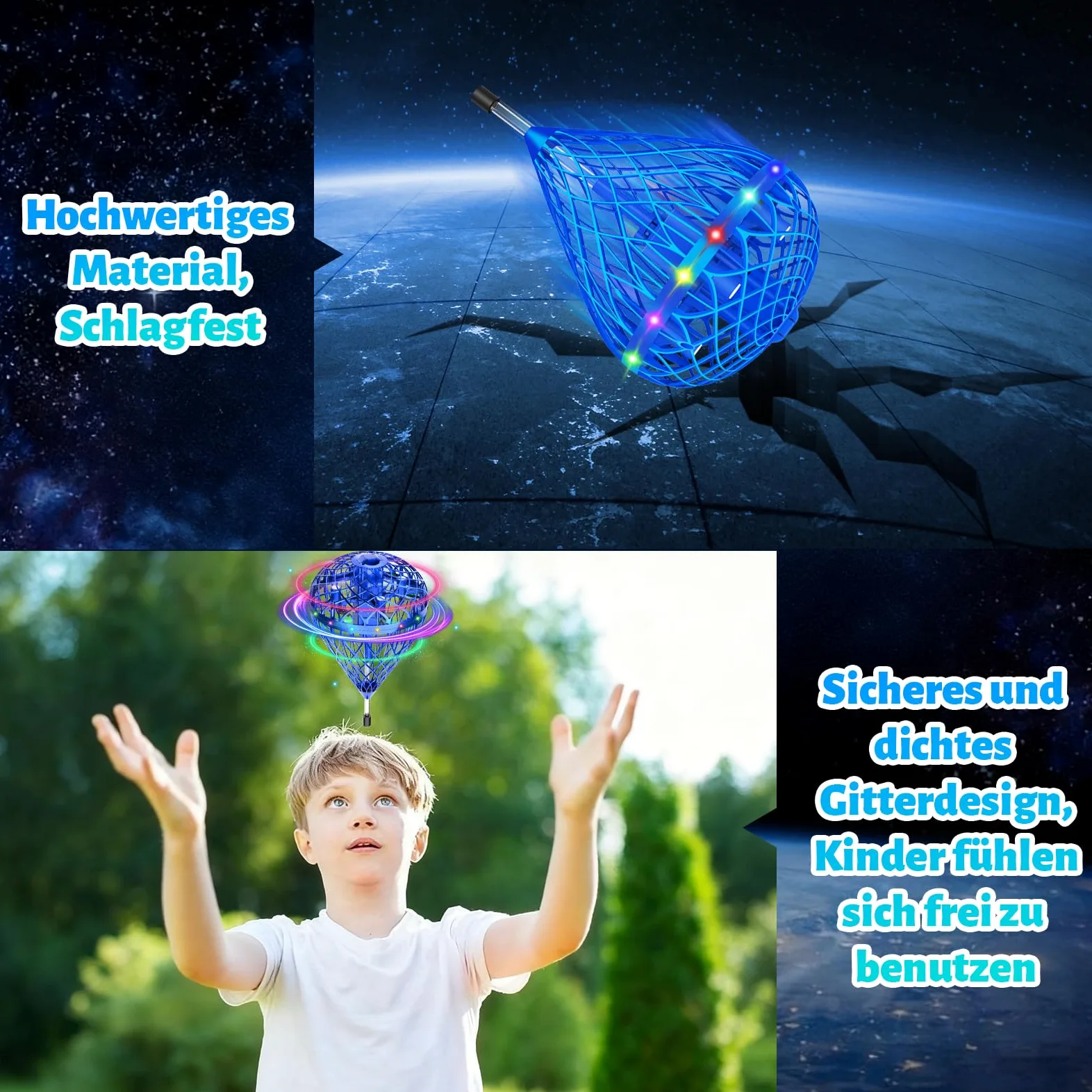 Mini drone per bambini, palla volante con luce RGB, rotazione 3D, palla con 1 batteria, regalo di compleanno per ragazzi, bambini a partire dai 6 anni in su