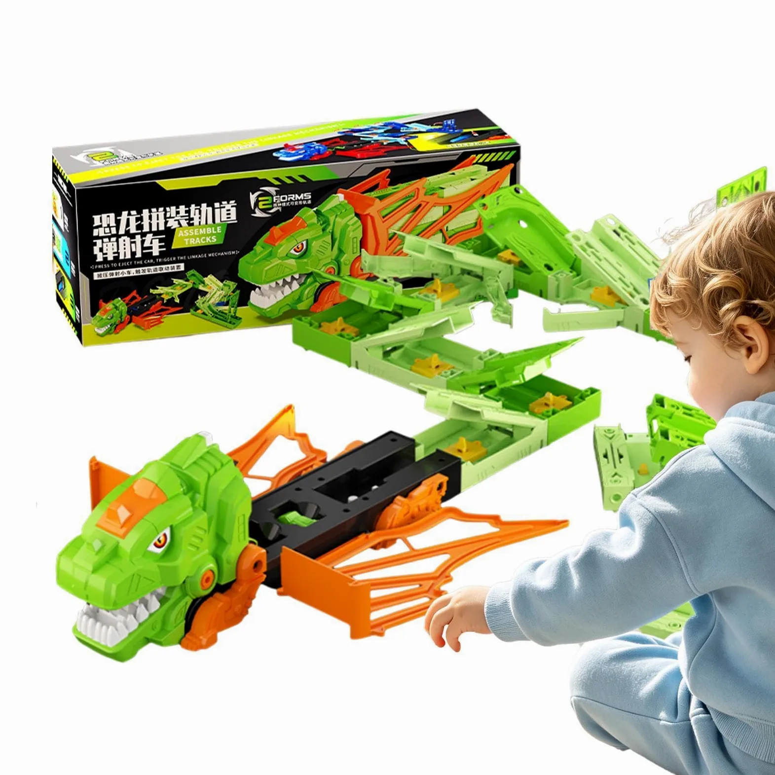 Giocattoli Pista Da Corsa Dei Dinosauri Veicoli Playset Interattivo | Pista Da Corsa Dinosauri Giocattolo Per Bambini, Da Interno, Giardino, Casa, Regalo Di Compleanno E Viagg
