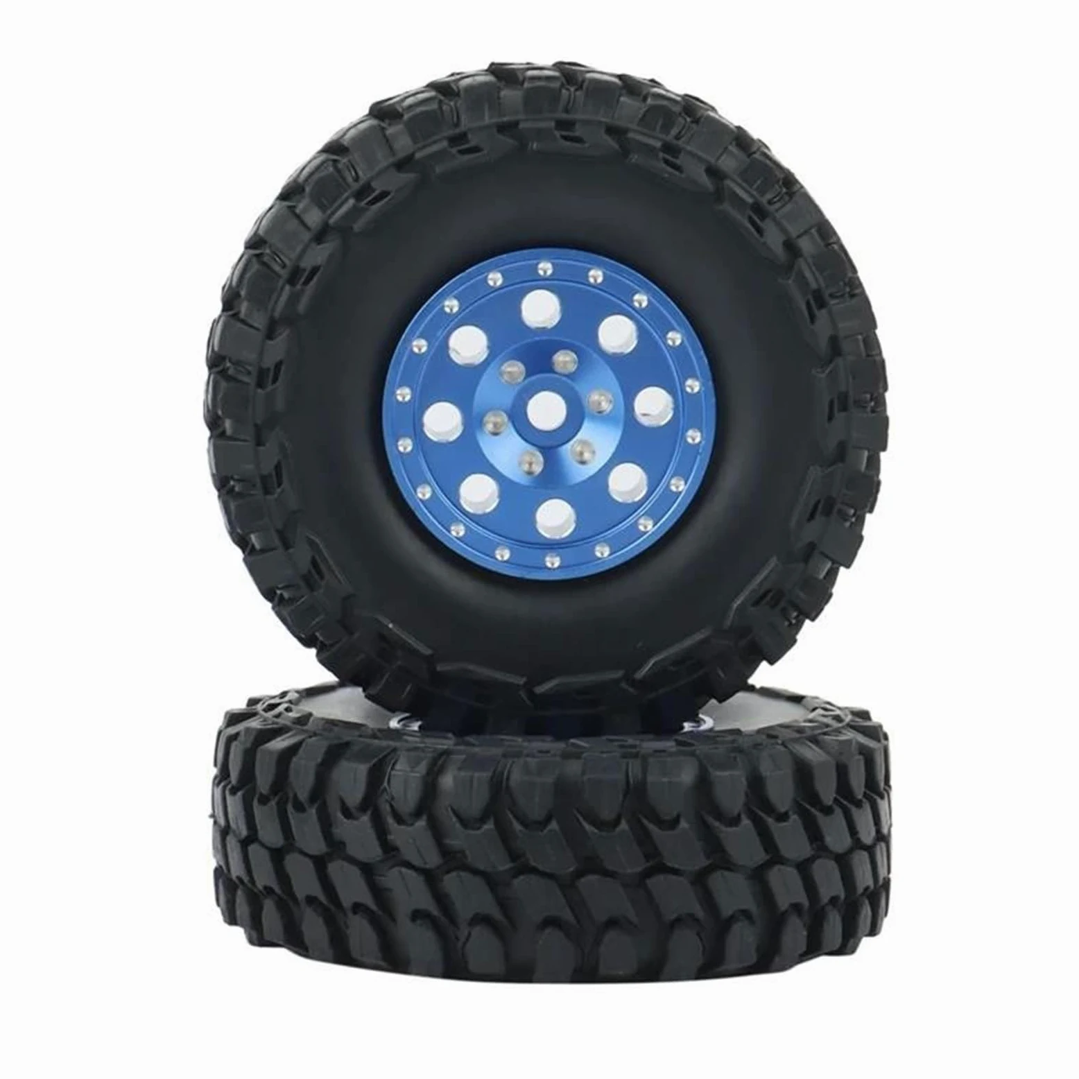 Compatibile Con Axial SCX24 90081 4 Pezzi 1.0 Cerchioni In Metallo Beadlock Set Di Pneumatici Adattatore Esagonale Per Parti Aggiornamento Per Auto Cingolate 1/24 RC Ruote Auto Rc
