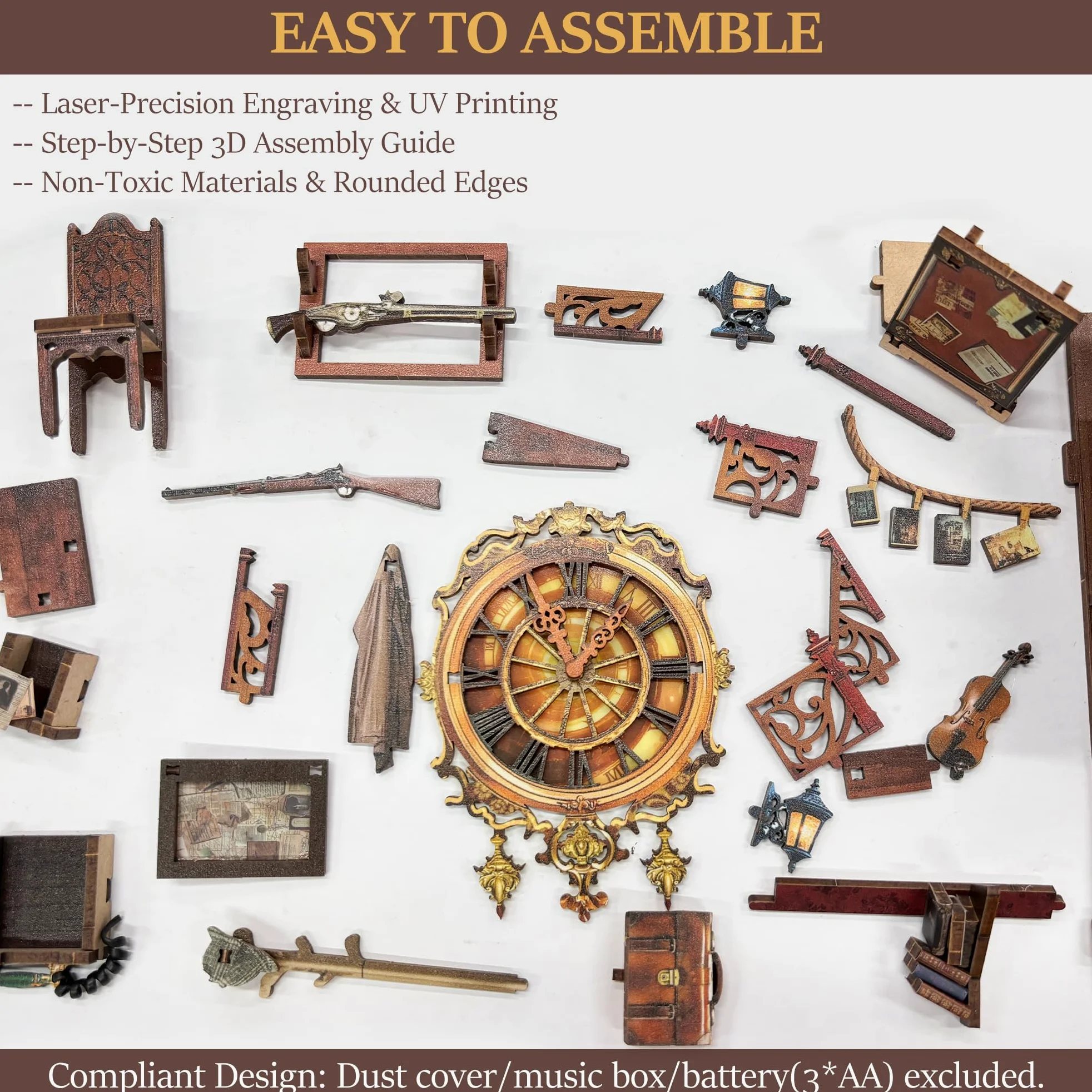 CRIOLPO Kit Book Nook DIY per Adulti - Casa in Miniatura con Luci LED da Montare, Modellismo 3D Creativo per Decorare Librerie - Regalo Originale per Appassionati di Fai da Te