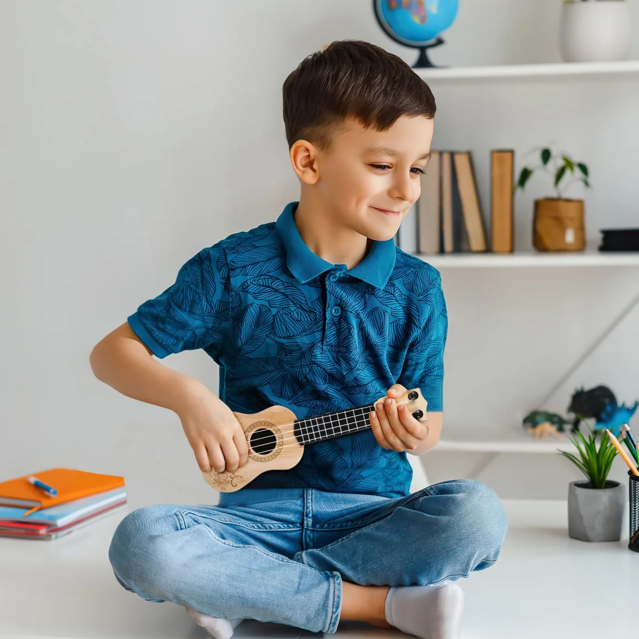Toyvian Ukulele Bambini 9.84 Pollici 4 Corde Strumento Musicale Educativo 3-6 Anni