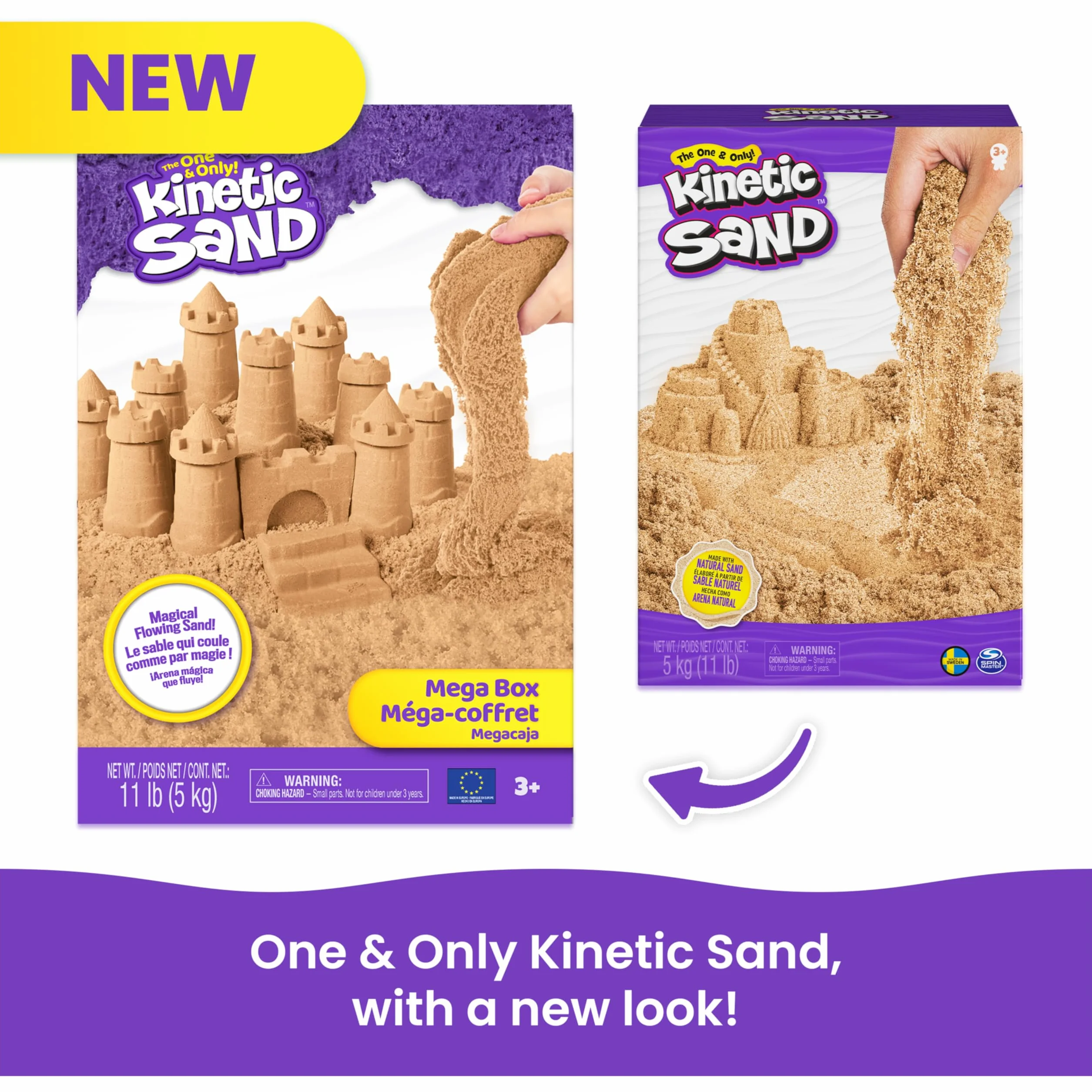 Kinetic Sand, 5 kg di Sabbia Naturale Marrone per Modellare e Creare, 3+ Anni