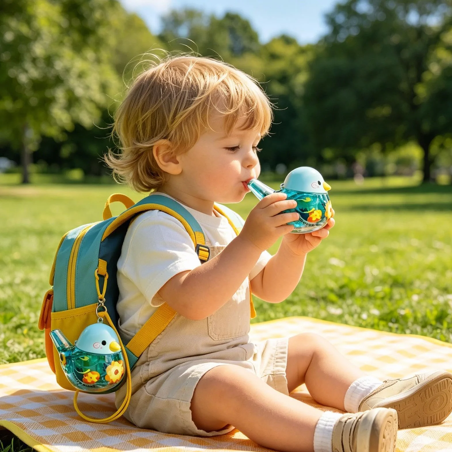 Fischietto portatile per uccelli, giocattolo sensoriale acqua, gadget per bambini con pannello resistente, accessorio scolastico con texture raffinata, 9,4 x 6,1 x 6,1 cm, strumento compatto per la