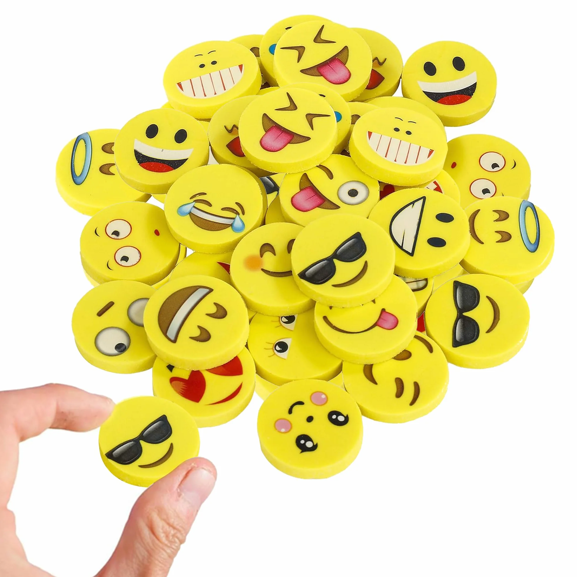 Emoji Emoticon Gomma 144 Pezzi Cancellare Matita Set Emoticon Erasers per Festa Bambini Compleanno Battesimo Natale Regalo