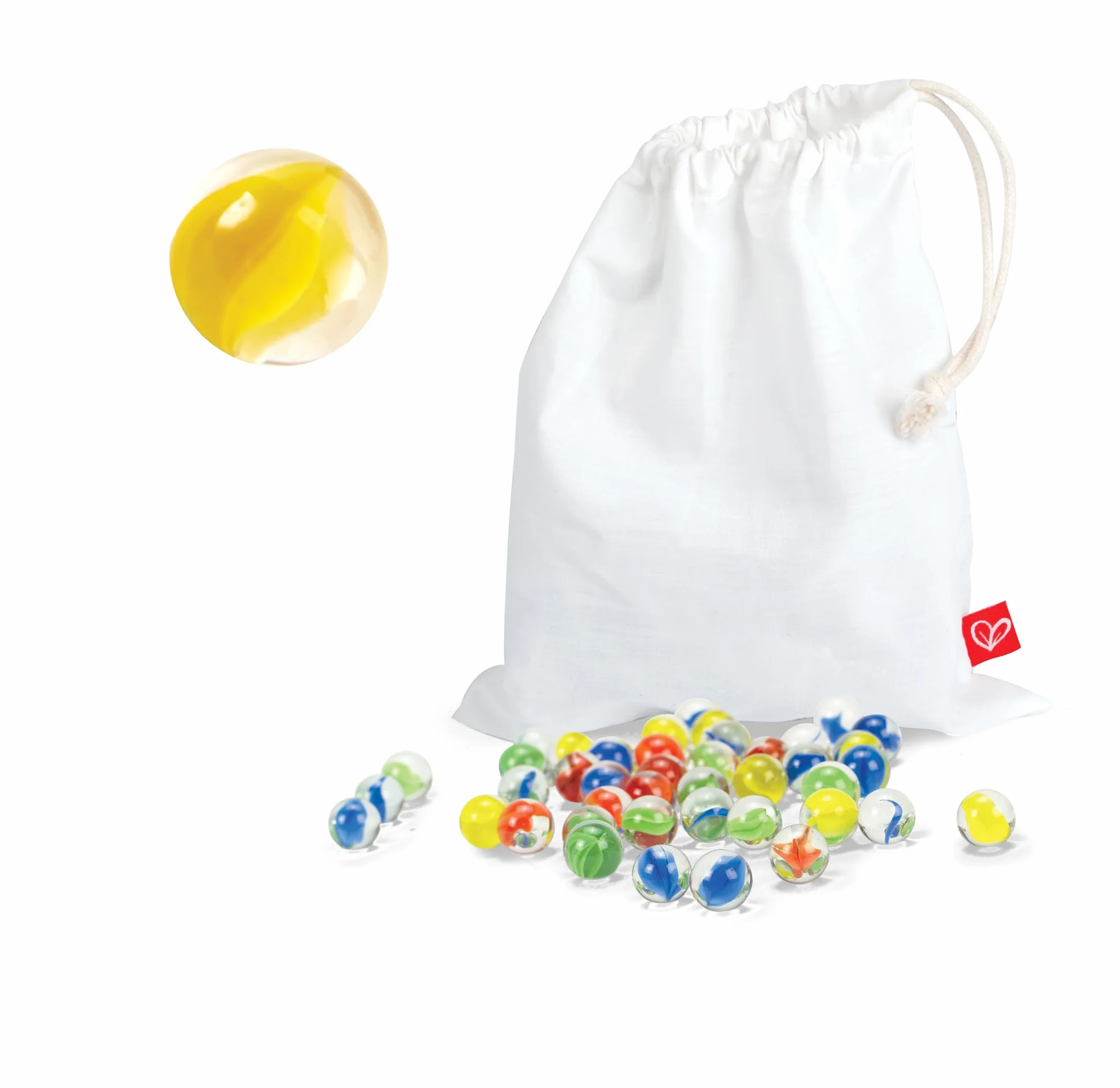 Hape Quadrilla Biglie da gara 50 biglie di vetro colorate
